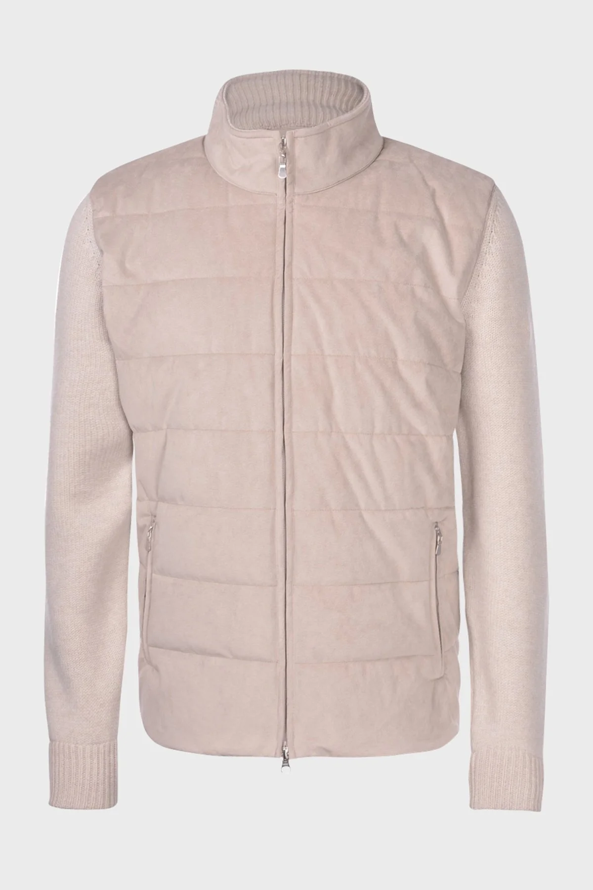 Gran Sasso Yünlü Dik Yaka Süet Görünümlü Triko Erkek Mont 13130 25032 054 TAŞ - 4