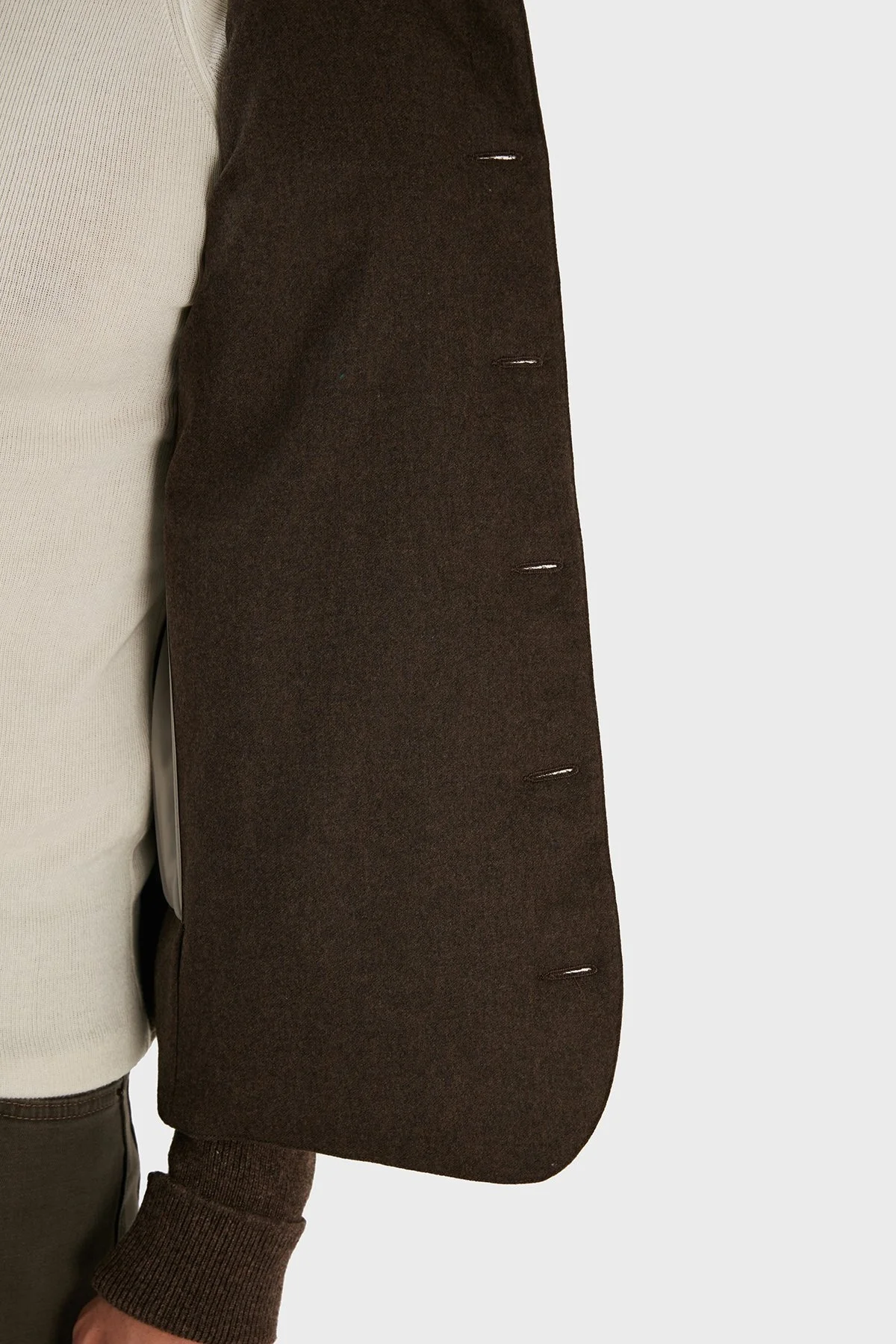 Gran Sasso Yünlü Düğmeli Çıkarılabilir Kapüşonlu Erkek Mont 23191 51303 194 KAHVE - 4