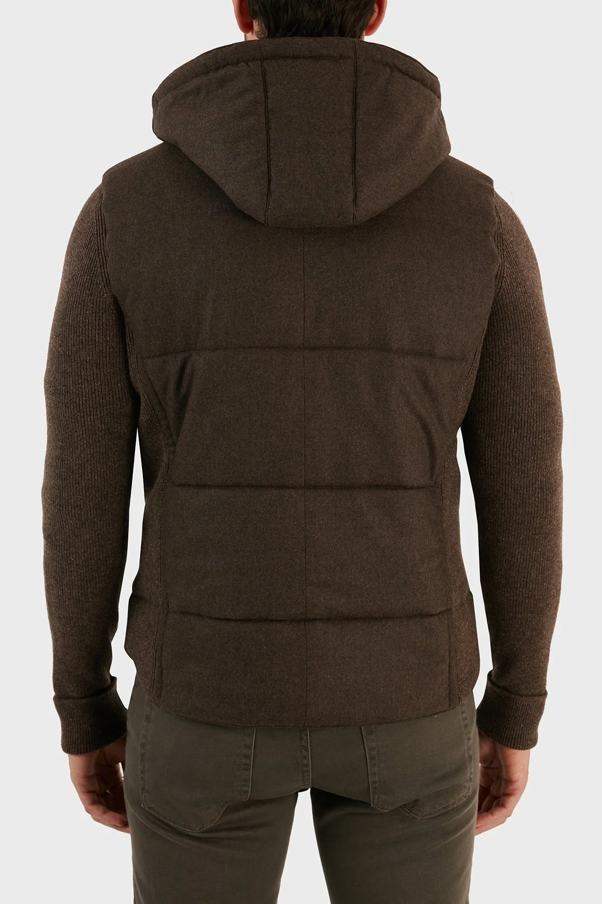 Gran Sasso Yünlü Düğmeli Çıkarılabilir Kapüşonlu Erkek Mont 23191 51303 194 KAHVE - 7
