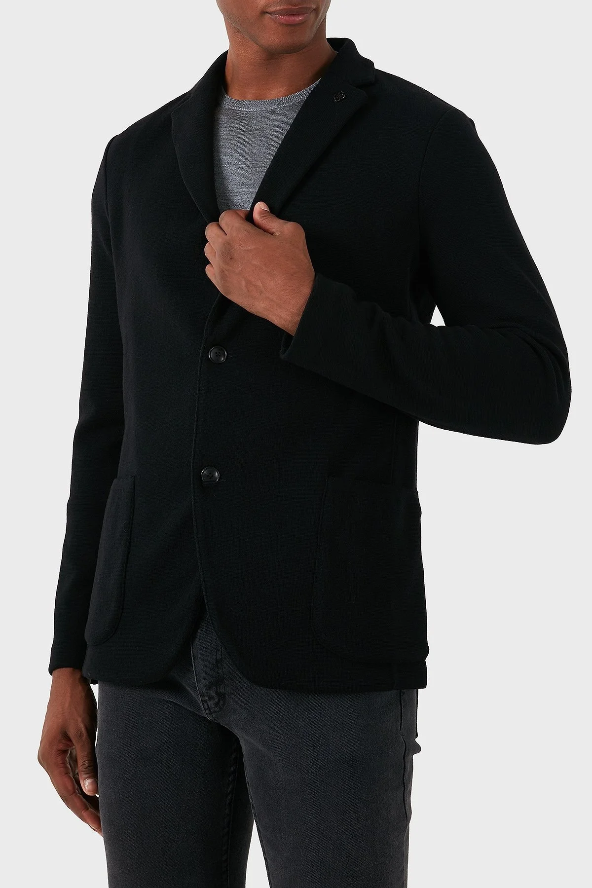 Gran Sasso Yünlü İç Katmanlı Dik Yaka Blazer Erkek Ceket 57199 24616 099 SİYAH - 5