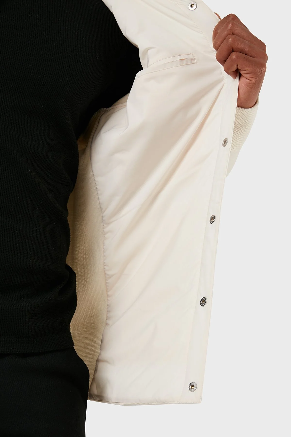 Gran Sasso Yünlü Kapitone Erkek Gömlek Ceket 57129 69315 005 EKRU - 4