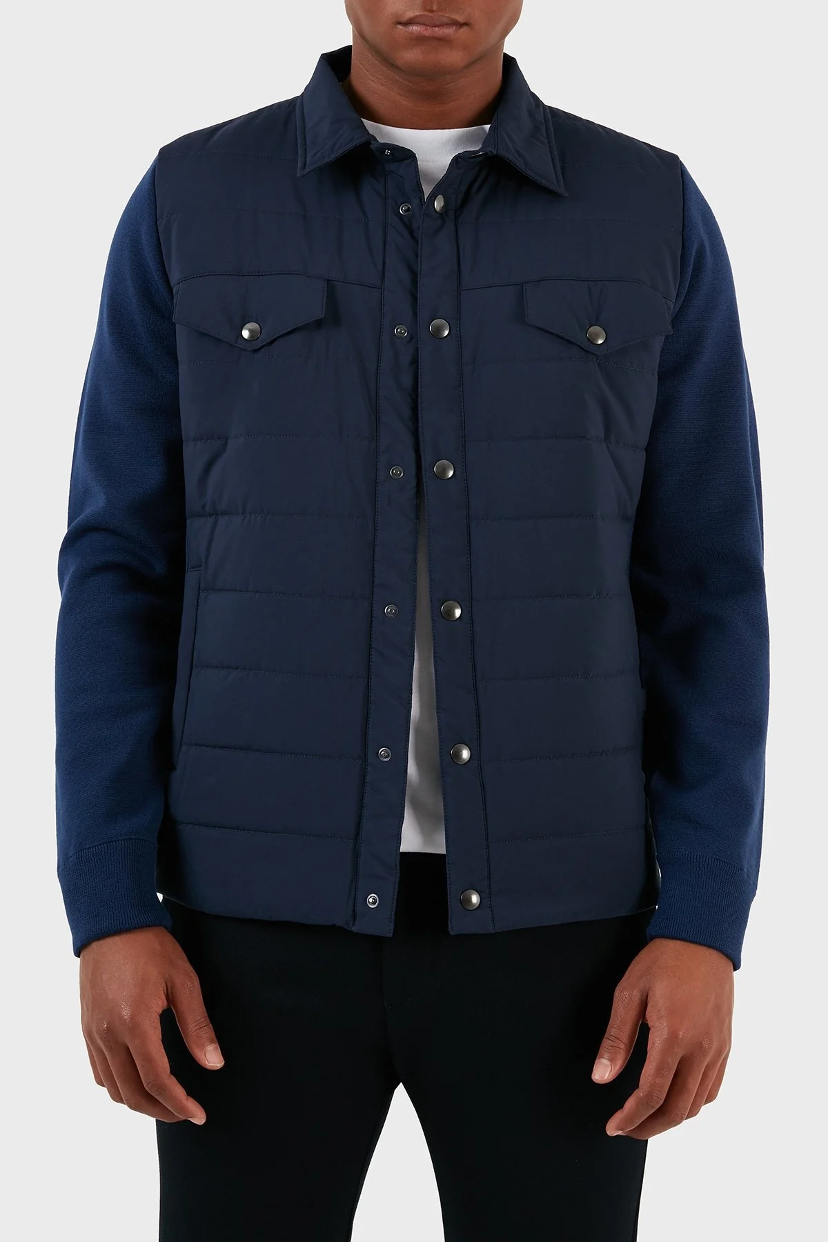 Gran Sasso Yünlü Kapitone Erkek Gömlek Ceket 57129 69315 595 LACİVERT - 2