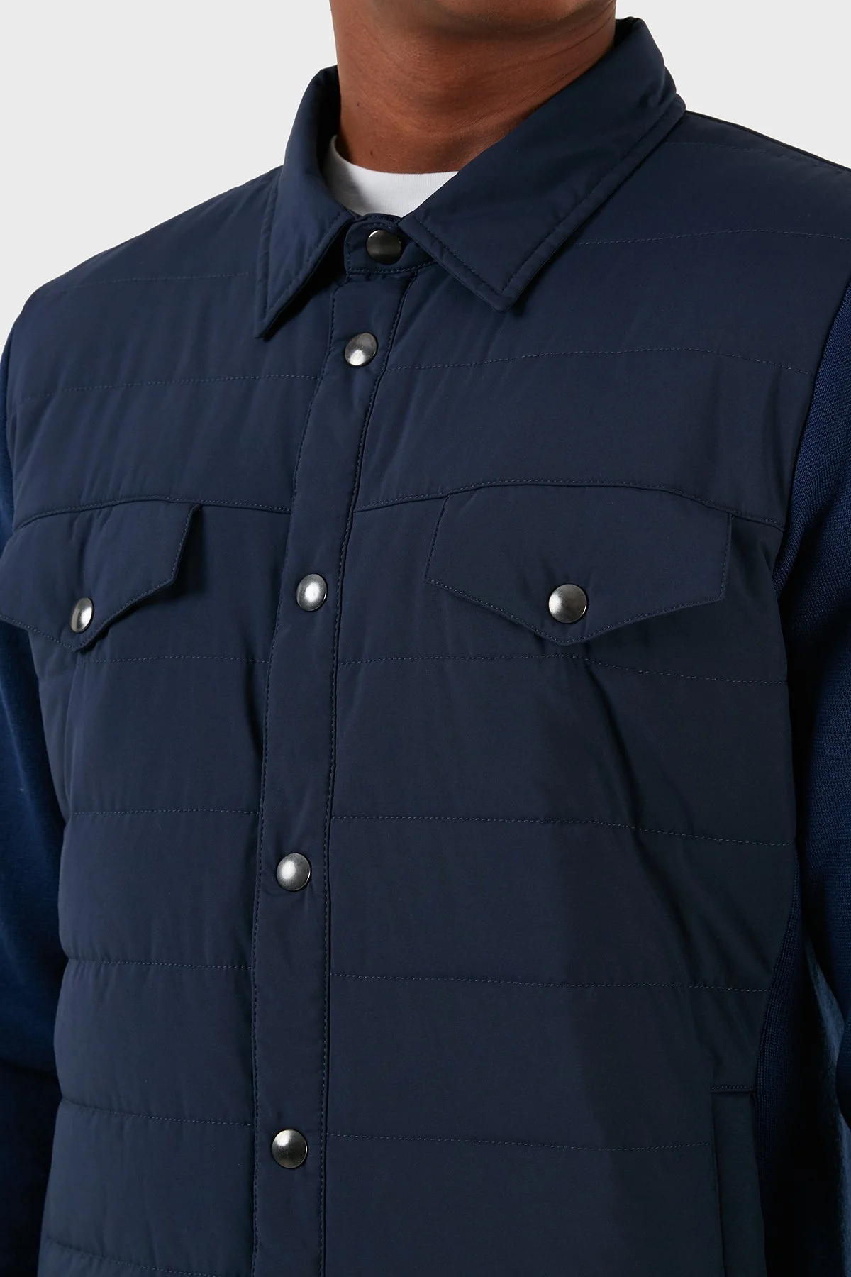 Gran Sasso Yünlü Kapitone Erkek Gömlek Ceket 57129 69315 595 LACİVERT - 5