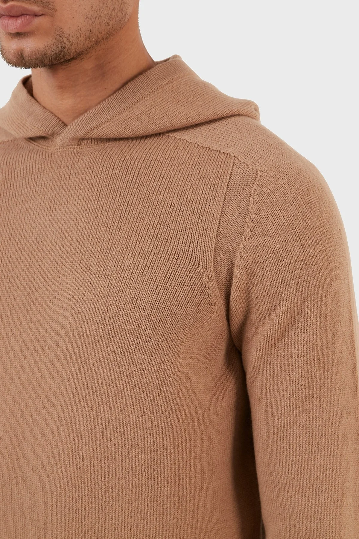 Gran Sasso Yünlü Yumuşak Dokulu Kapüşonlu Erkek Kazak 24122 25024 116 KAHVE - 4