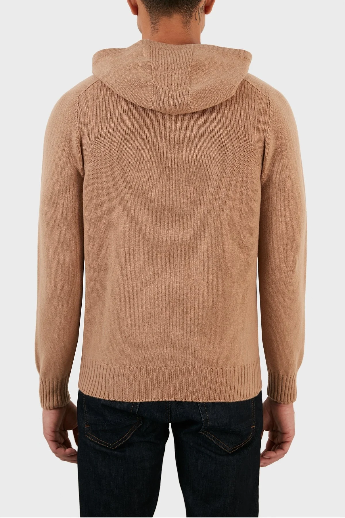 Gran Sasso Yünlü Yumuşak Dokulu Kapüşonlu Erkek Kazak 24122 25024 116 KAHVE - 5