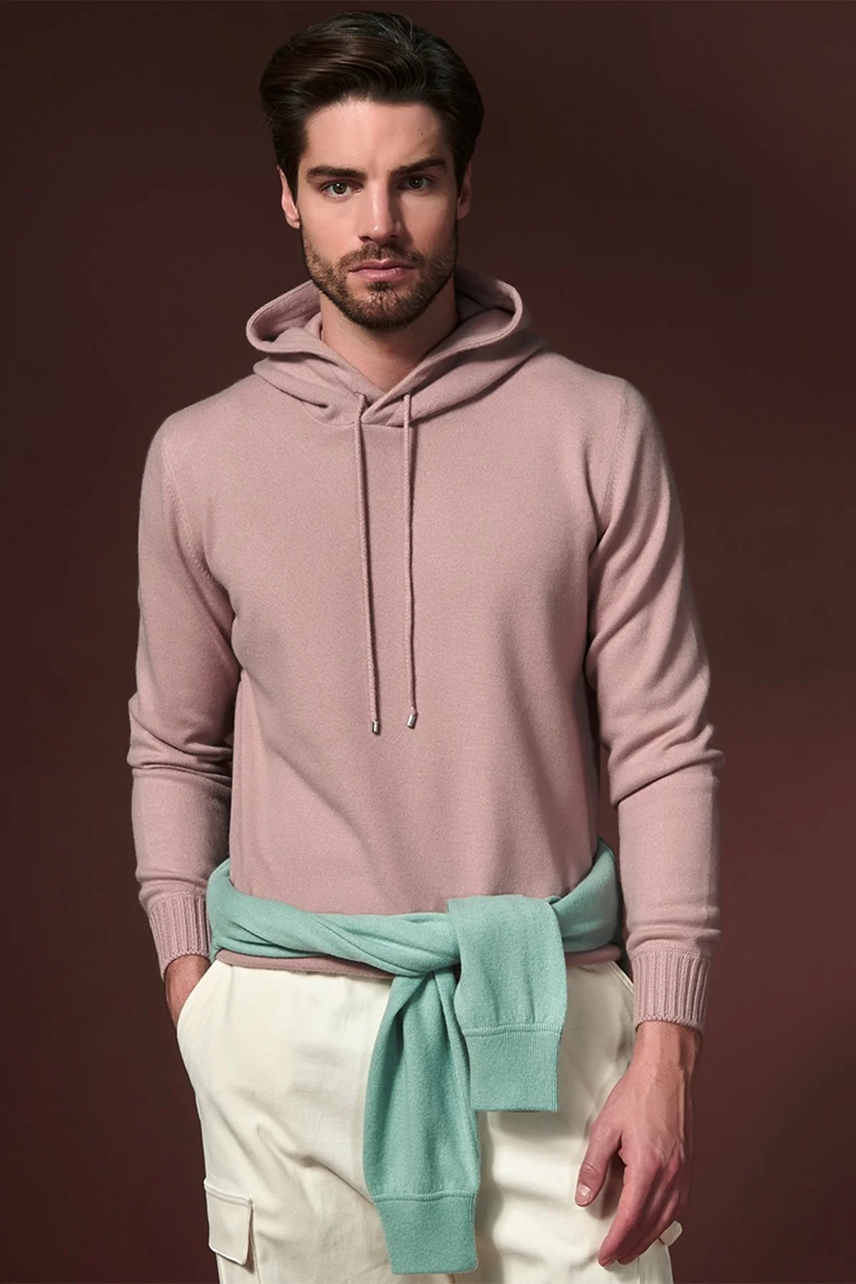 Gran Sasso Yünlü Yumuşak Dokulu Kapüşonlu Erkek Kazak 24122 25024 207 LİLA - 1