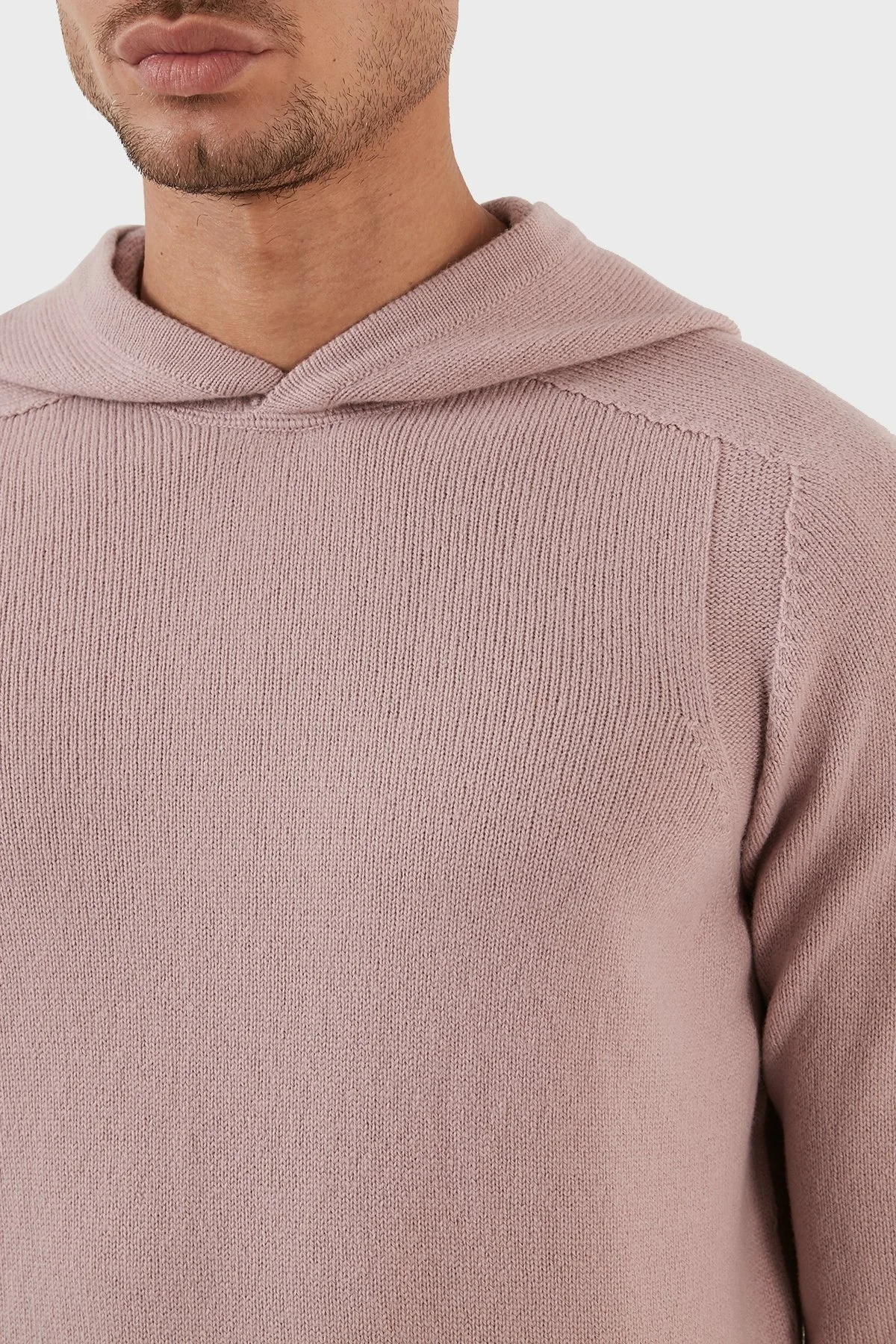 Gran Sasso Yünlü Yumuşak Dokulu Kapüşonlu Erkek Kazak 24122 25024 207 LİLA - 5