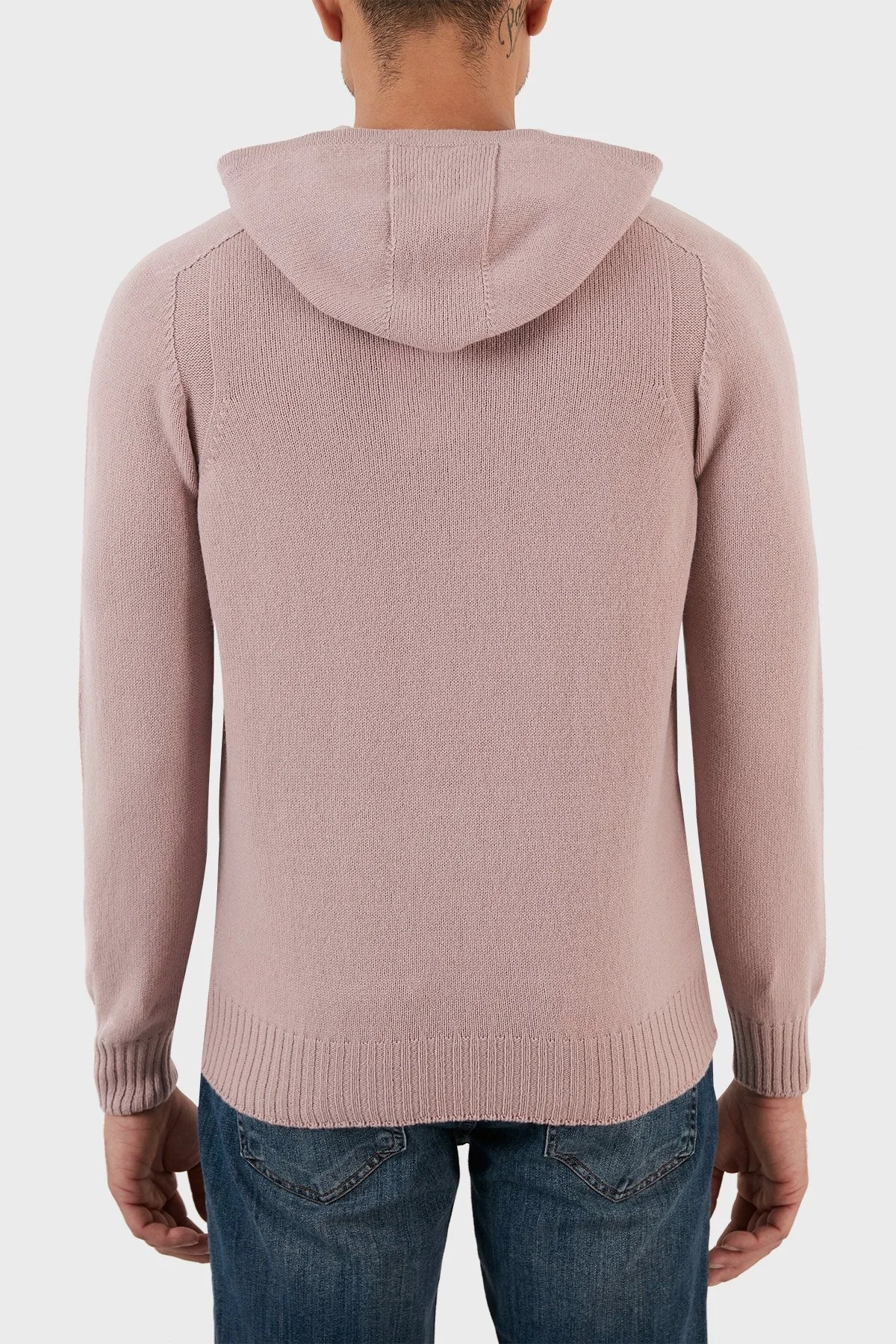 Gran Sasso Yünlü Yumuşak Dokulu Kapüşonlu Erkek Kazak 24122 25024 207 LİLA - 6