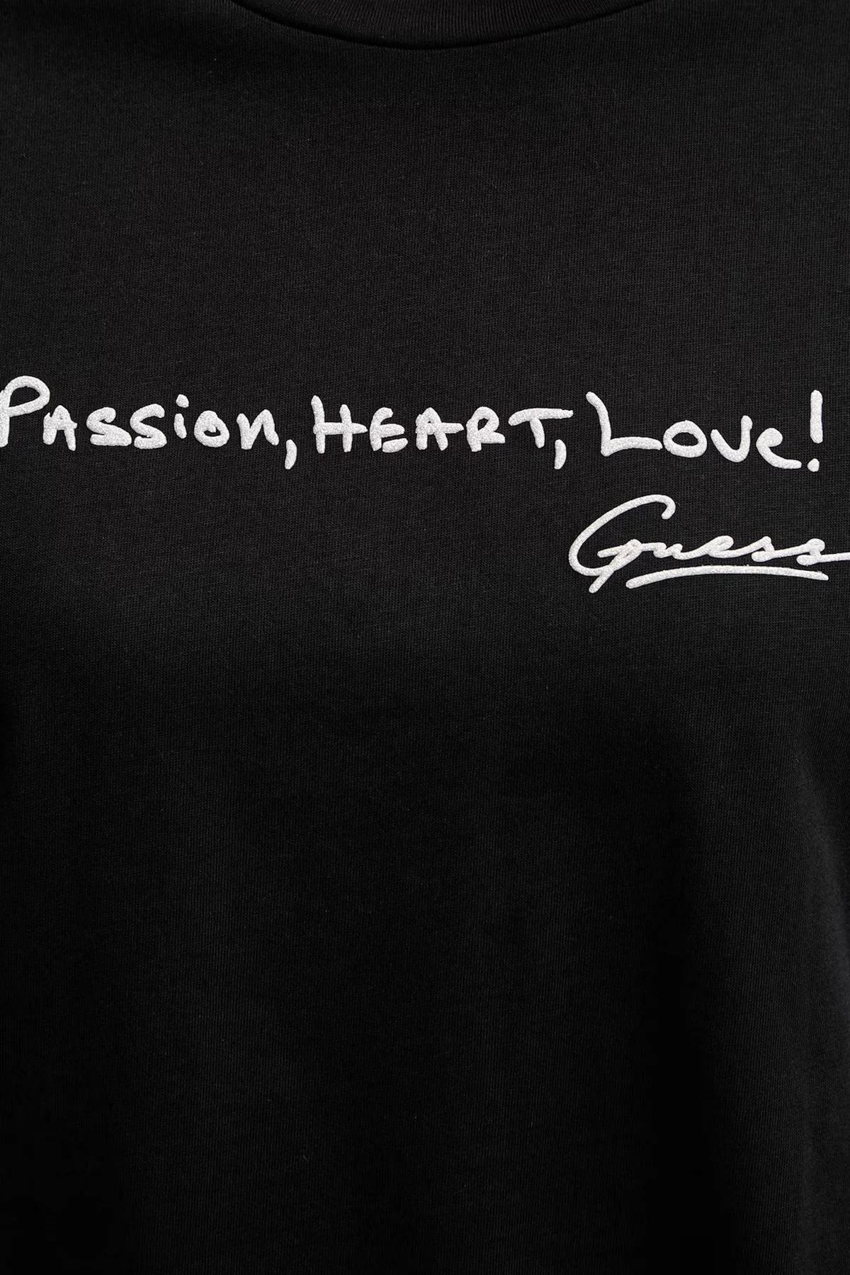 Gues Yazılı Pamuklu Regular Fit Bisiklet Yaka V6RI09I3Z14 Bayan T Shirt V6RI09 I3Z14 JBLK SİYAH - 5