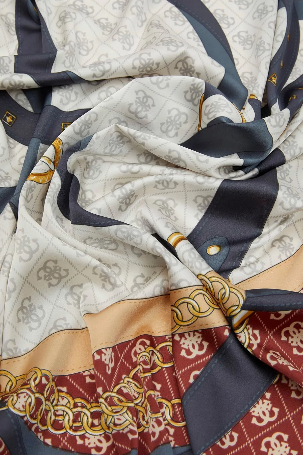 Guess 120 x 120 cm Desenli AW5343POL03 Bayan Şal AW5343 POL03 BLU LACİVERT - 3