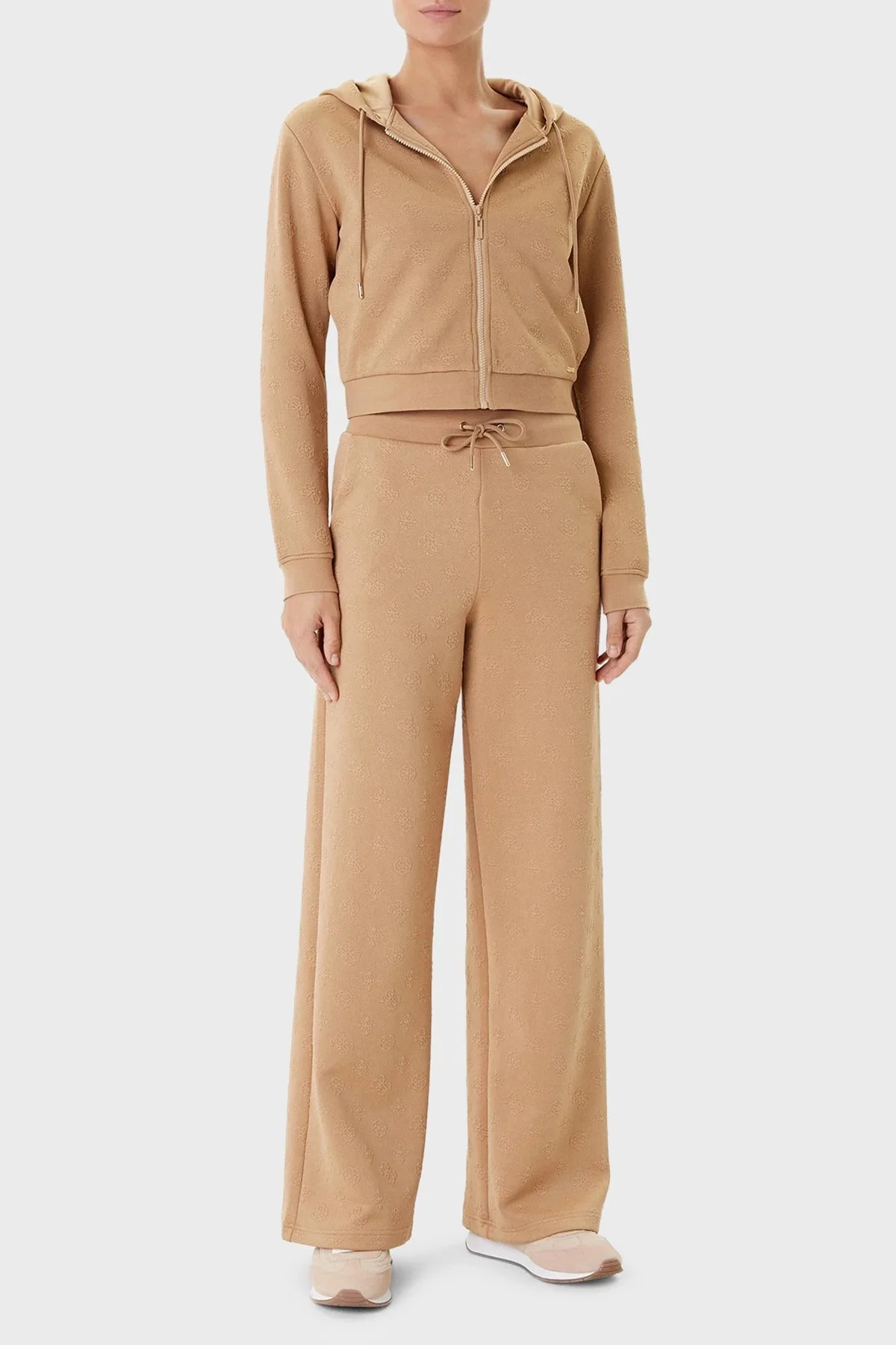 Guess 3D Peony Jakarlı Regular Fit Kapüşonlu Crop V5YQ06KBSL2 Bayan Sweat V5YQ06 KBSL2 FNDQ VİZON - 2