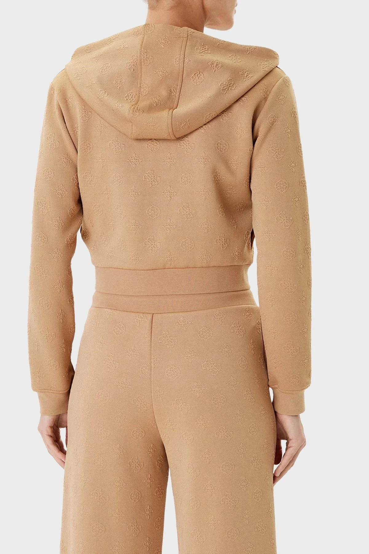 Guess 3D Peony Jakarlı Regular Fit Kapüşonlu Crop V5YQ06KBSL2 Bayan Sweat V5YQ06 KBSL2 FNDQ VİZON - 3