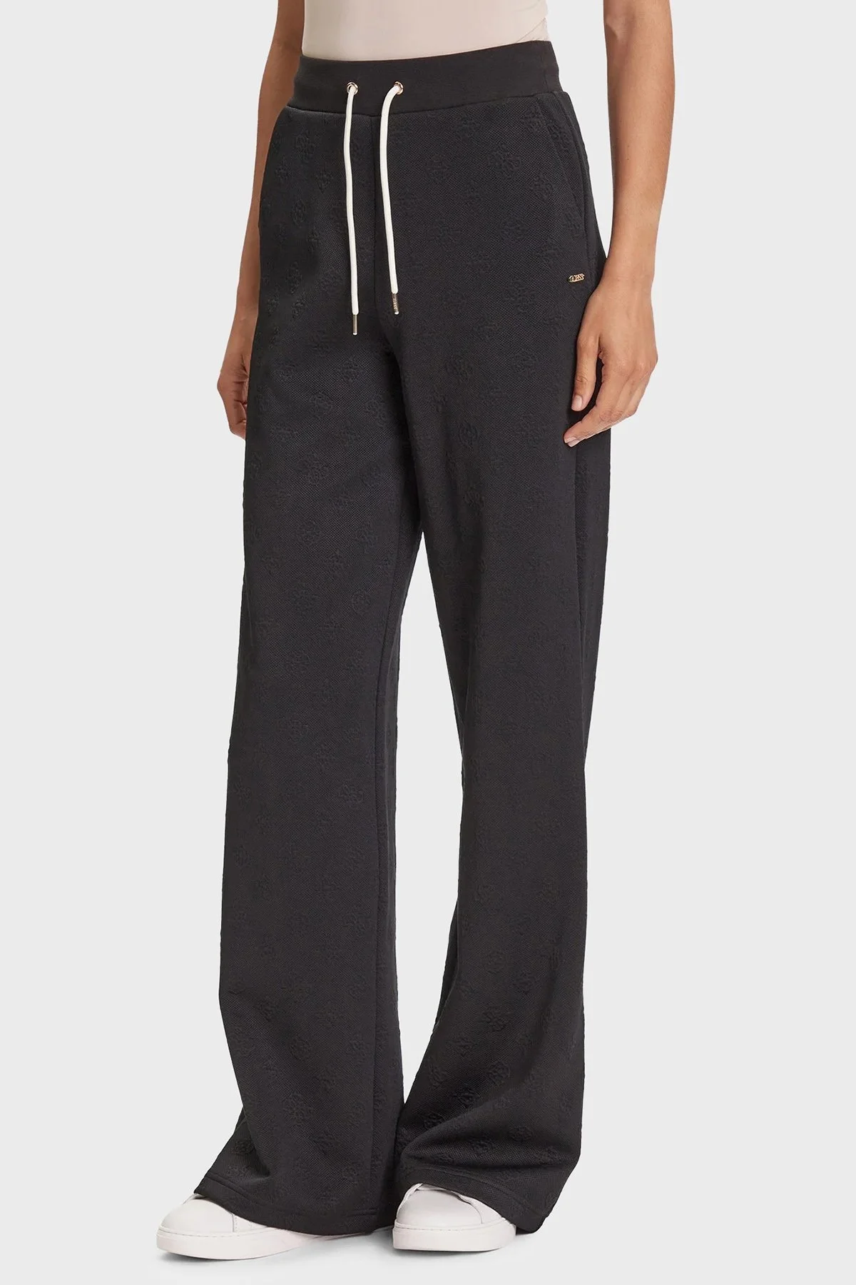 Guess 3D Peony Jakarlı Streç Pamuklu Relaxed Fit Jogger V5YB19KBSL2 Bayan Pantolon V5YB19 KBSL2 FJ8A SİYAH - 1