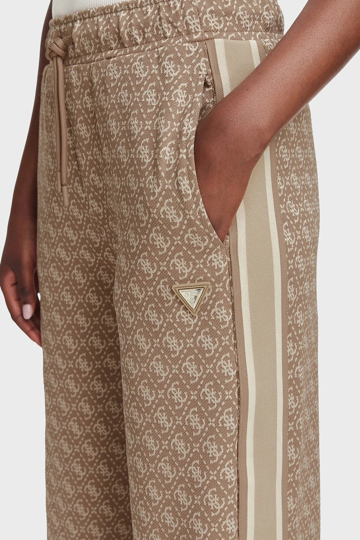 Guess 4G Allover Jacquard V6YB27K5181 Kadın Pantolon V6YB27 K5181 FNNI Kahve - 4
