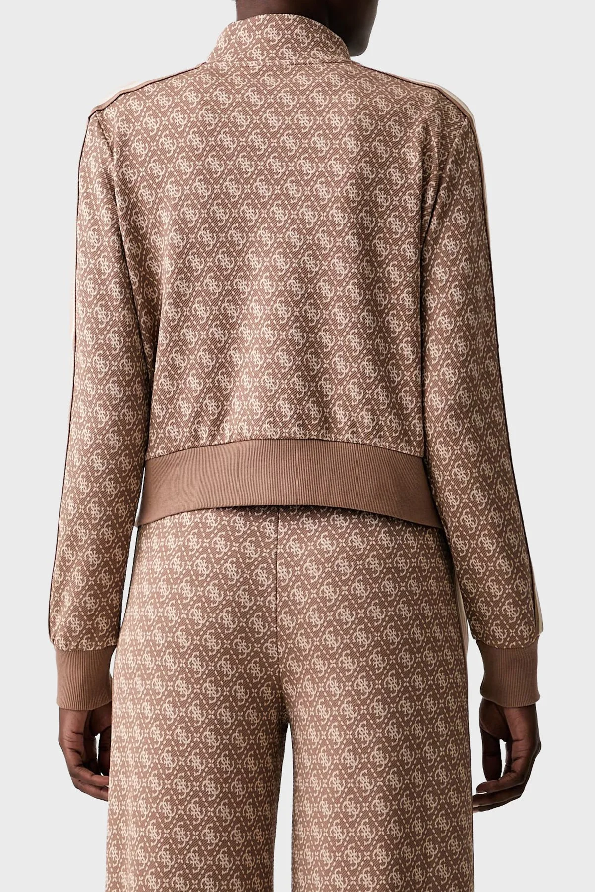 Guess 4G Allover Jacquard V6YQ28K5183 Kadın Sweat V6YQ28 K5183 FNNI Kahve - 3