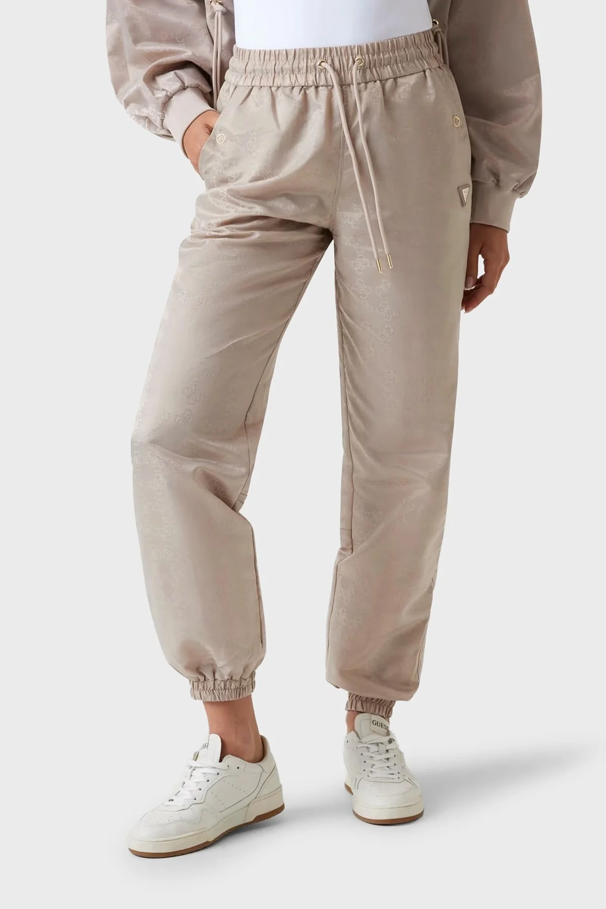 Guess 4G Aop Long Jakarlı Regular Fit Normal Bel Jogger V5YB14WHFU0 Bayan Pantolon V5YB14 WHFU0 FJ8F BEJ - 1