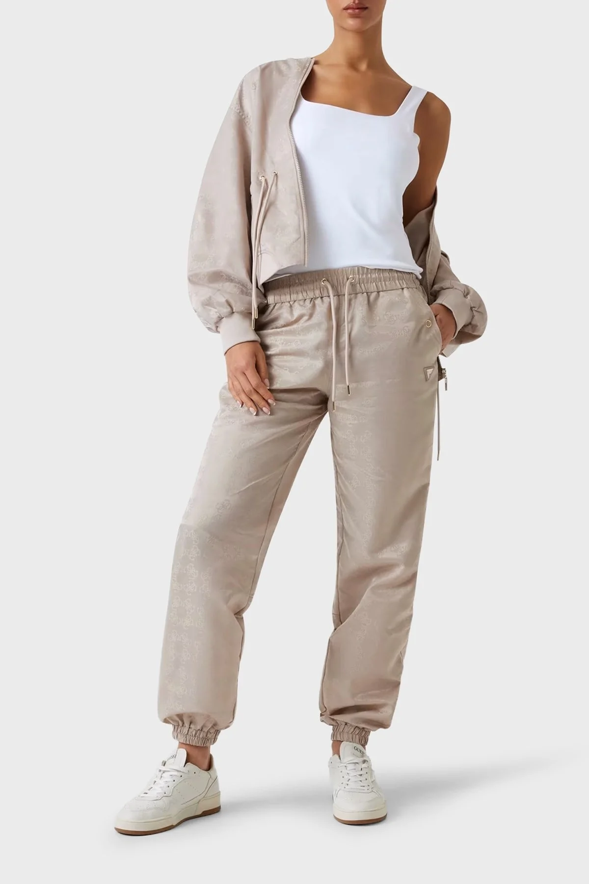 Guess 4G Aop Long Jakarlı Regular Fit Normal Bel Jogger V5YB14WHFU0 Bayan Pantolon V5YB14 WHFU0 FJ8F BEJ - 2