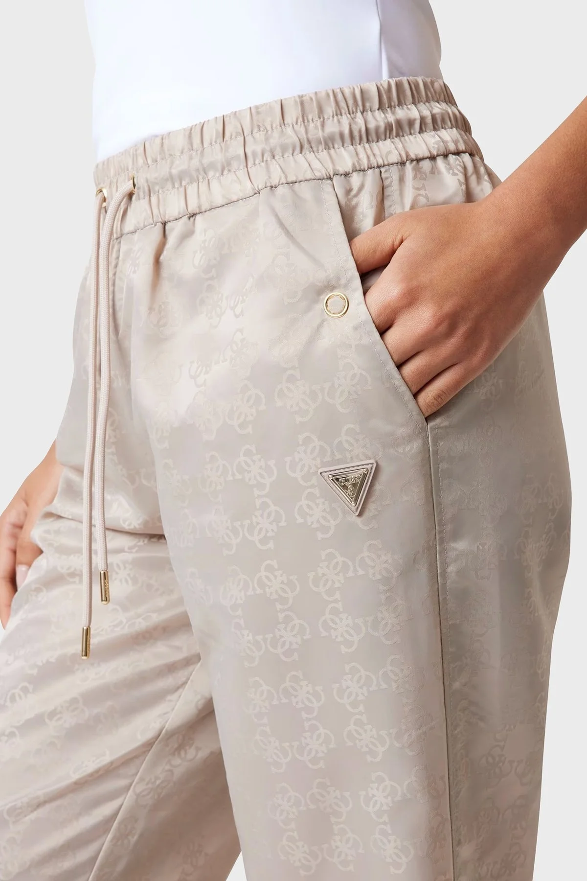 Guess 4G Aop Long Jakarlı Regular Fit Normal Bel Jogger V5YB14WHFU0 Bayan Pantolon V5YB14 WHFU0 FJ8F BEJ - 4