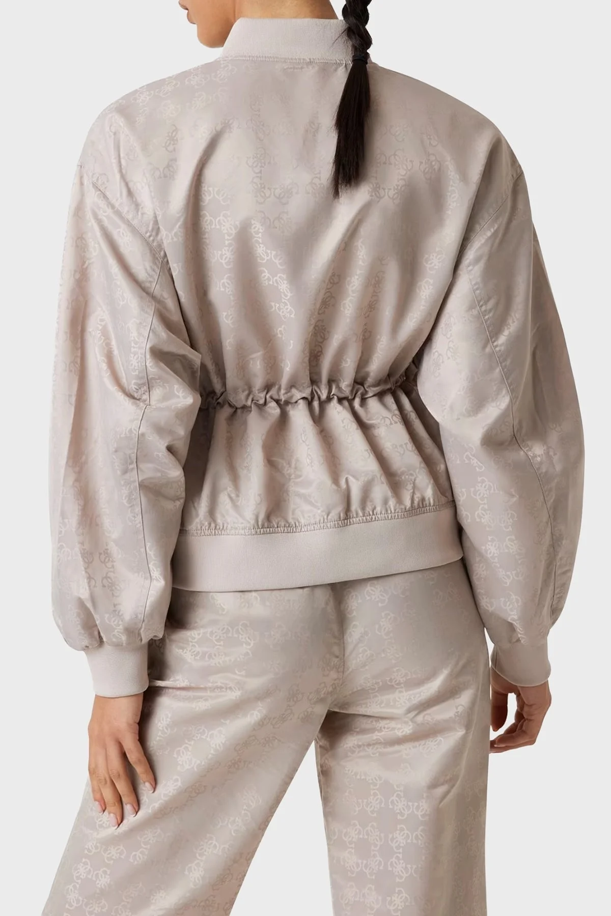 Guess 4G Aop Regular Fit Kolej Yaka Tamamı 4G Logolu Bomber V5YL11WHFU0 Bayan Ceket V5YL11 WHFU0 FJ8F BEJ - 3