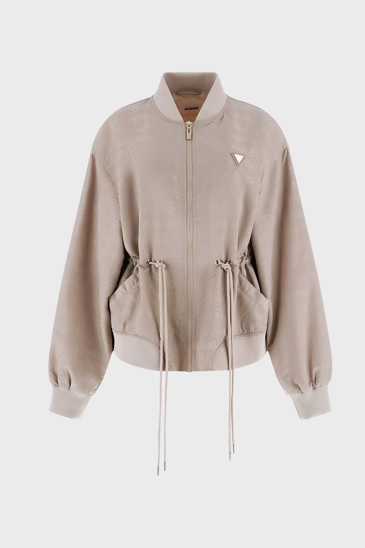 Guess 4G Aop Regular Fit Kolej Yaka Tamamı 4G Logolu Bomber V5YL11WHFU0 Bayan Ceket V5YL11 WHFU0 FJ8F BEJ - 4