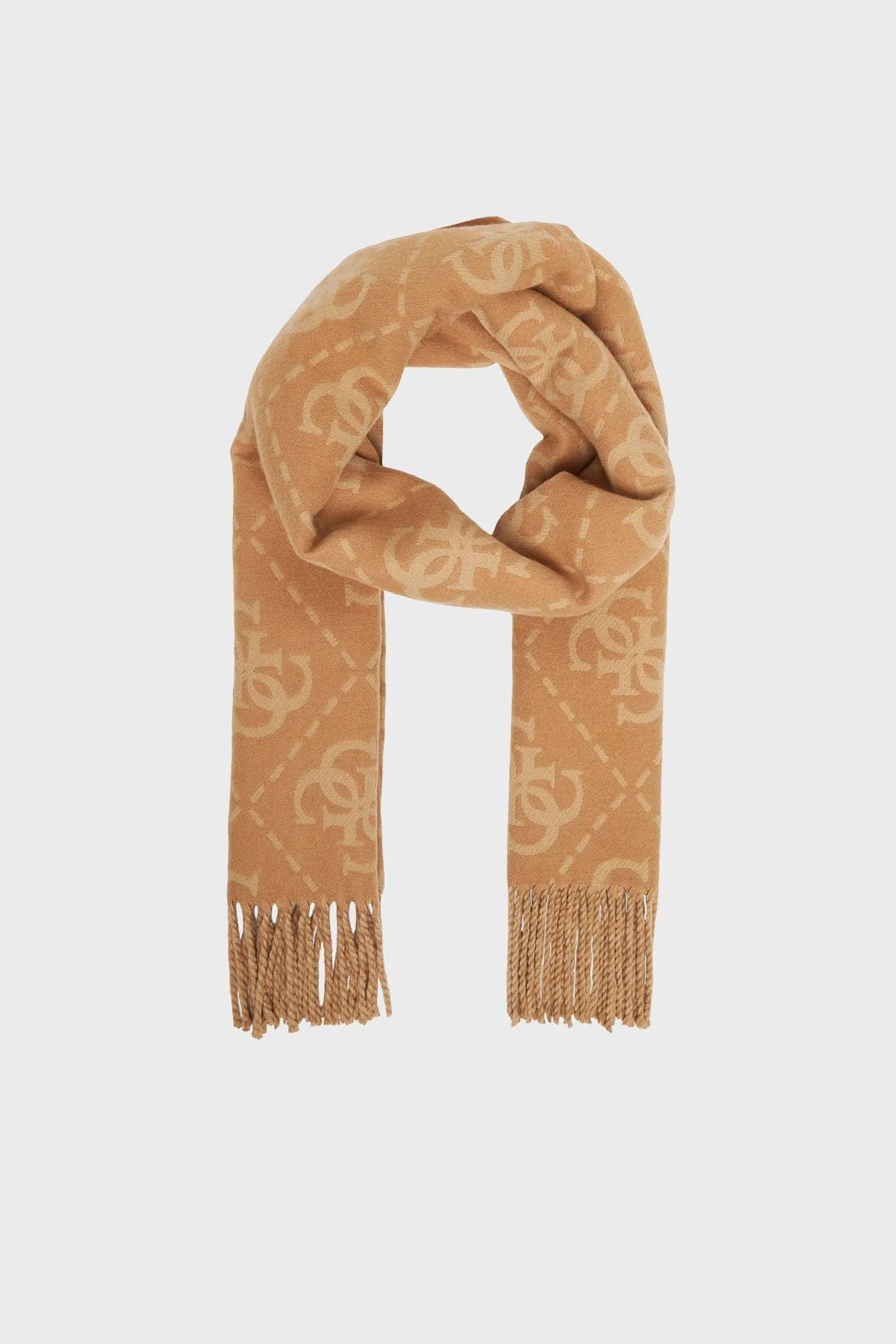 Guess 4G Logolu 80 x 180 cm Saçaklı W5BZ33Z4210 Bayan Şal W5BZ33 Z4210 P1WE CAMEL - 6