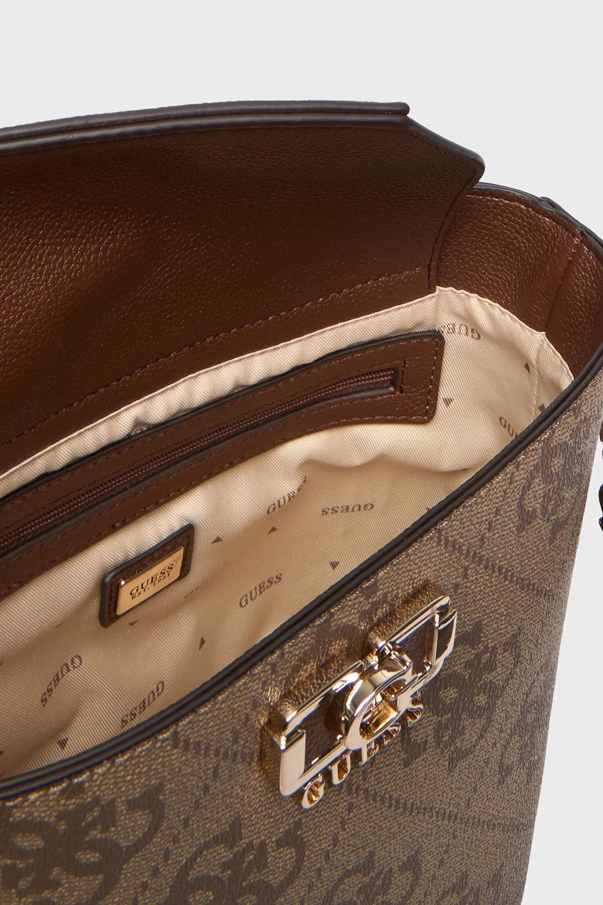 Guess 4G Logolu Çıkarılabilir Askılı HWOS9901010 Bayan Çanta HWOS99 01010 LGW KAHVE - 5