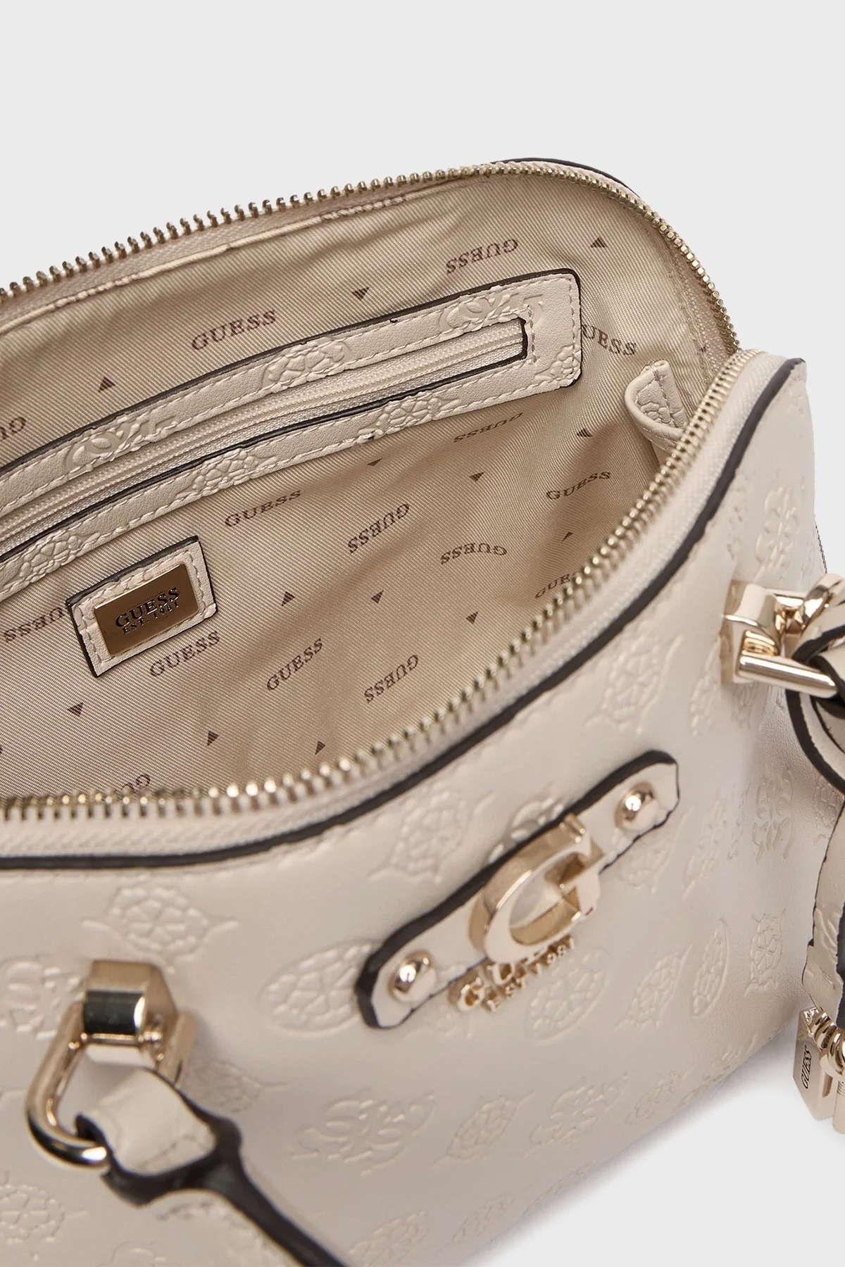 Guess 4G Logolu Çıkarılabilir Zincir Askılı HWPD7602050 Bayan Çanta HWPD76 02050 LUG BEJ - 5