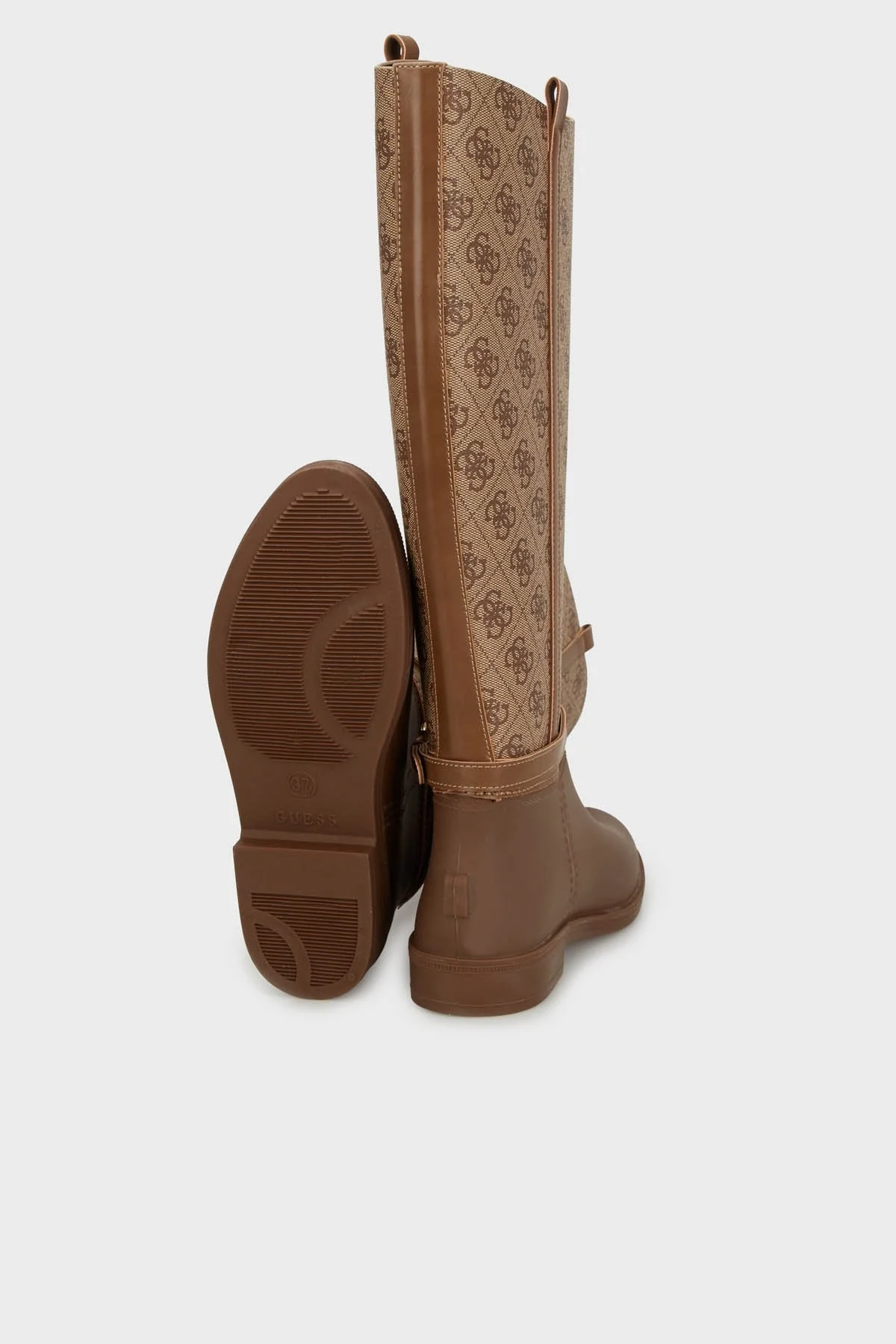 Guess 4G Logolu Kemerli FL7HORELE11 Bayan Çizme FL7HOR ELE11 BEIBR KAHVE-BEJ - 4