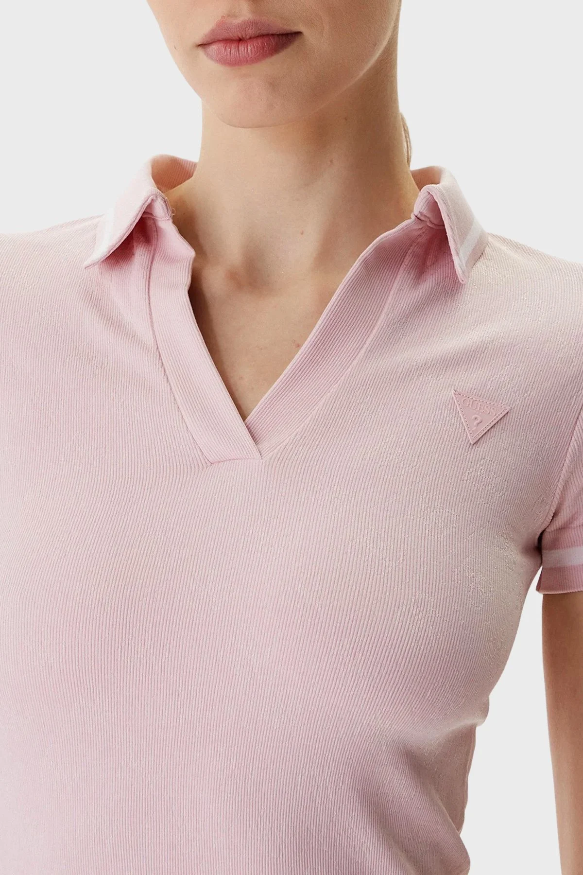 Guess 4G Logolu Slim Fit Polo Yaka Mini V6RK02Z4692 Bayan Elbise V6RK02 Z4692 F6ZY PEMBE - 4