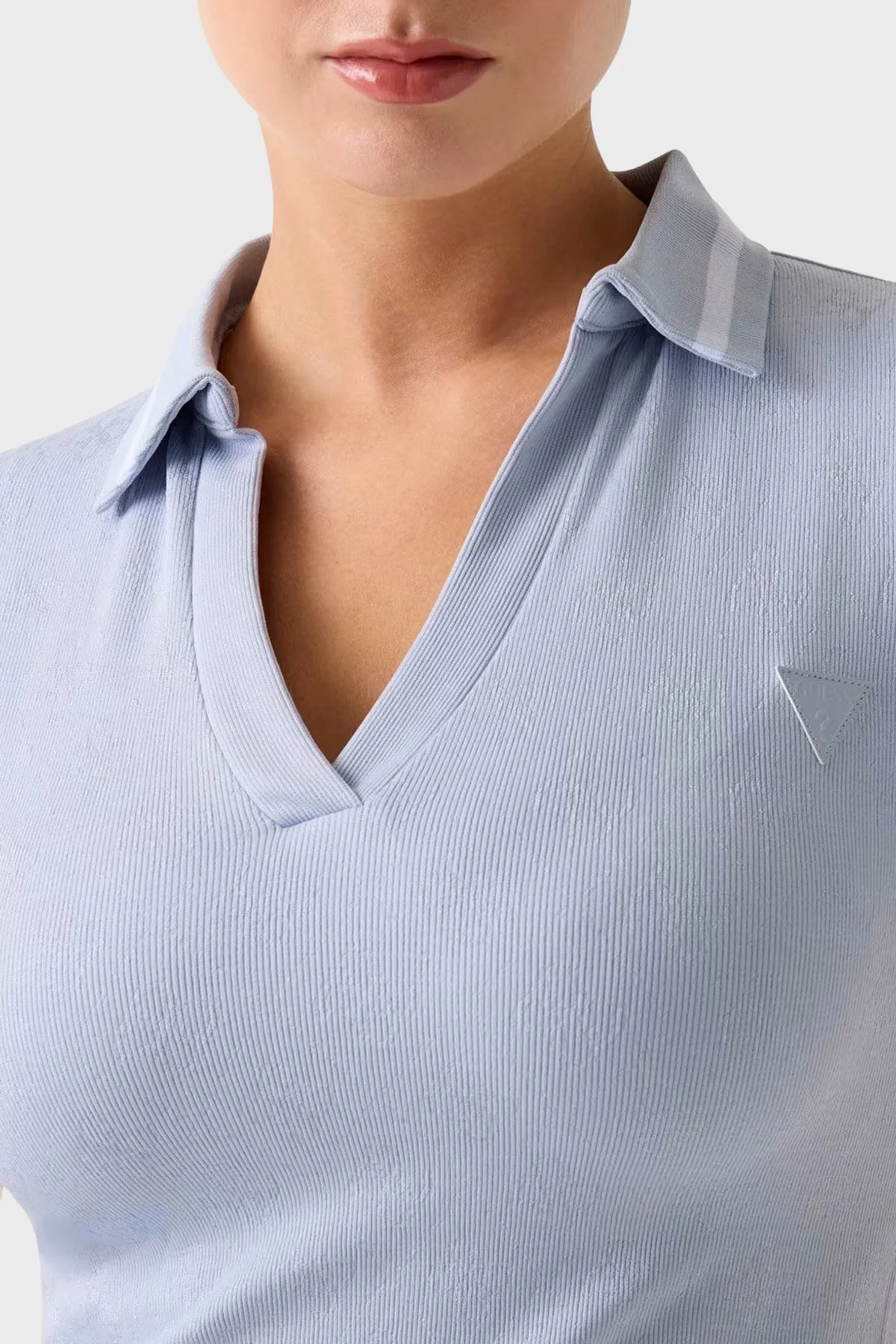 Guess 4G Logolu Slim Fit Polo Yaka Mini V6RK02Z4692 Bayan Elbise V6RK02 Z4692 FBEF MAVİ - 4