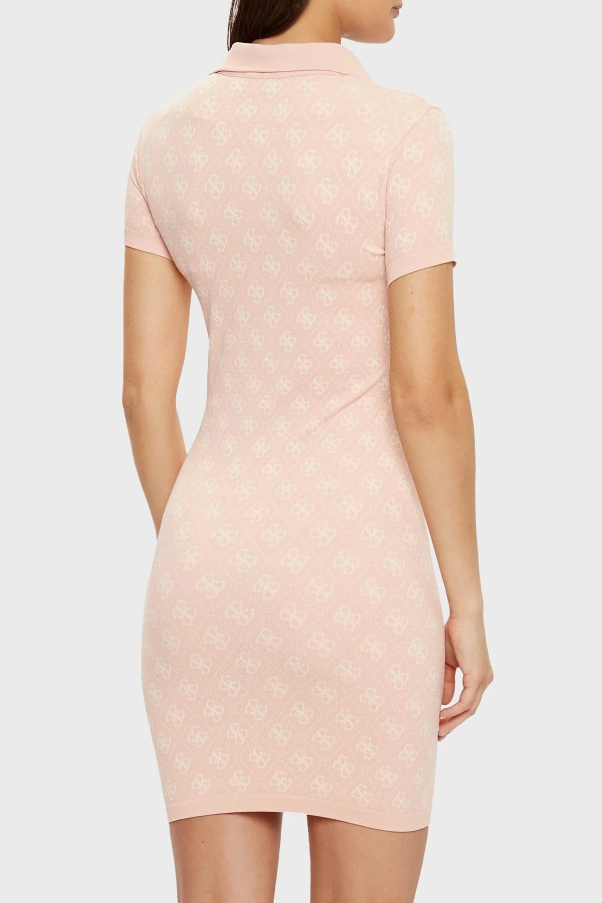 Guess 4G Rhombus Slim Fit Polo Yaka Tamamı 4G Logolu Mini V5RK02Z3LF0 Bayan Elbise V5RK02 Z3LF0 F6DJ PEMBE - 7