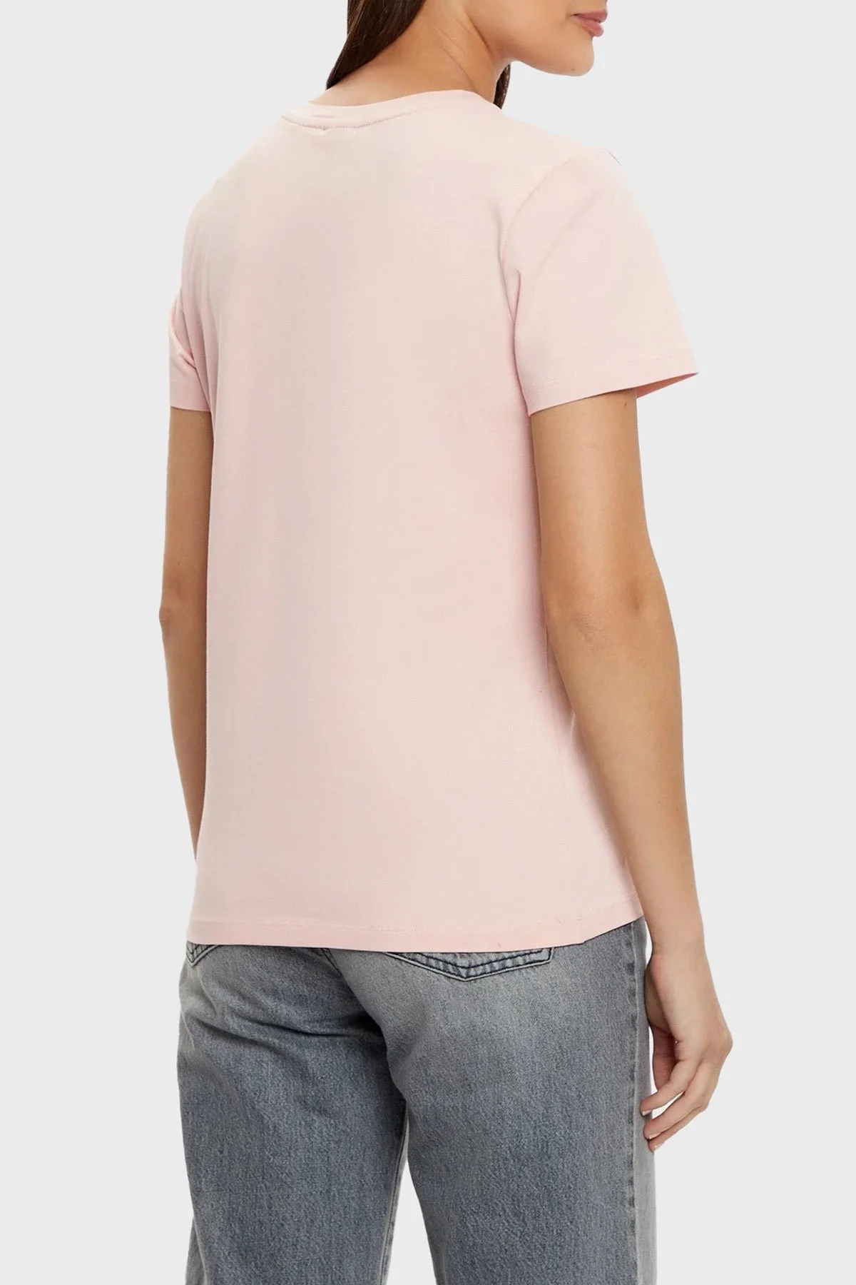 Guess 4G Ss Pamuklu Jarse Regular Fit Logolu V5RI05J1314 Bayan T Shirt V5RI05 J1314 G66B PUDRA - 9