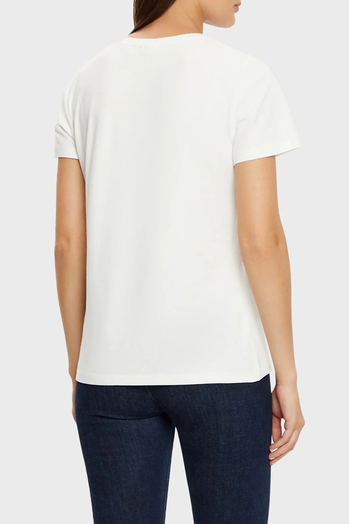 Guess 4G Ss Pamuklu Jarse Regular Fit Logolu V5RI05J1314 Bayan T Shirt V5RI05 J1314 G6K5 EKRU - 8