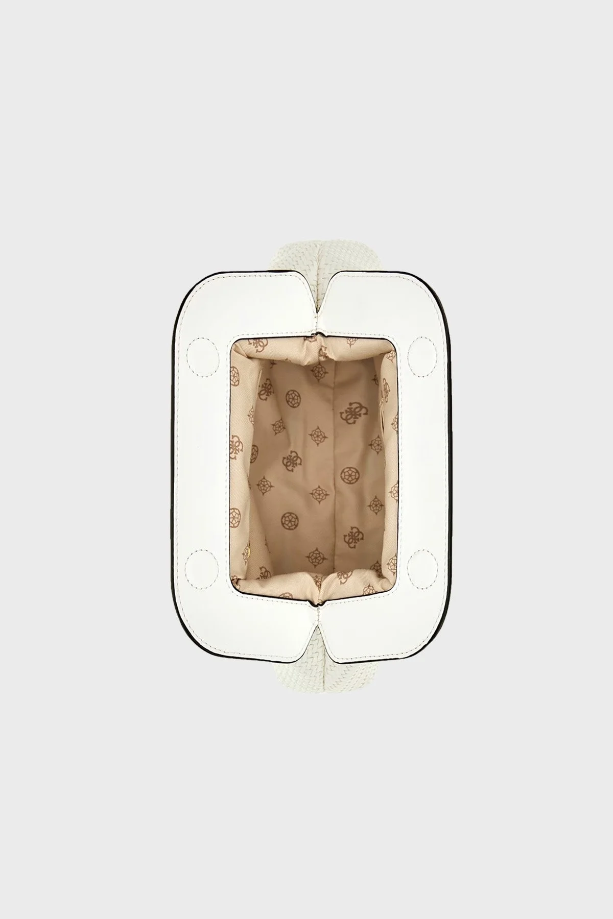 Guess Abey Çıkarılabilir Omuz Askılı Örgü Clutch Bayan Çanta HWWA8558170 WHI BEYAZ - 5