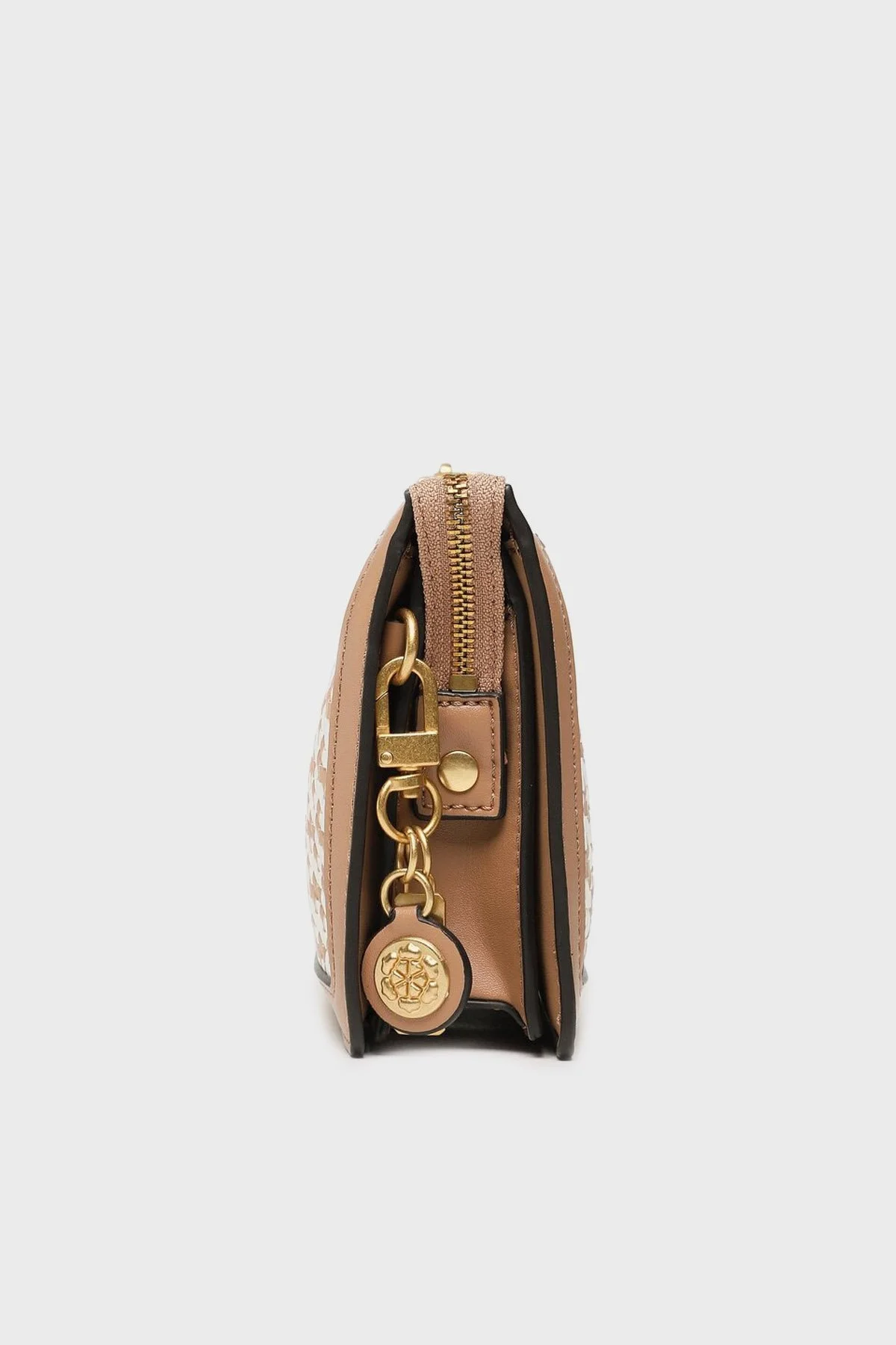 Guess Abey Fermuarlı Zincir Askı Detaylı Örgü Bayan Çanta HWWW8558730 CGW KAHVE - 2