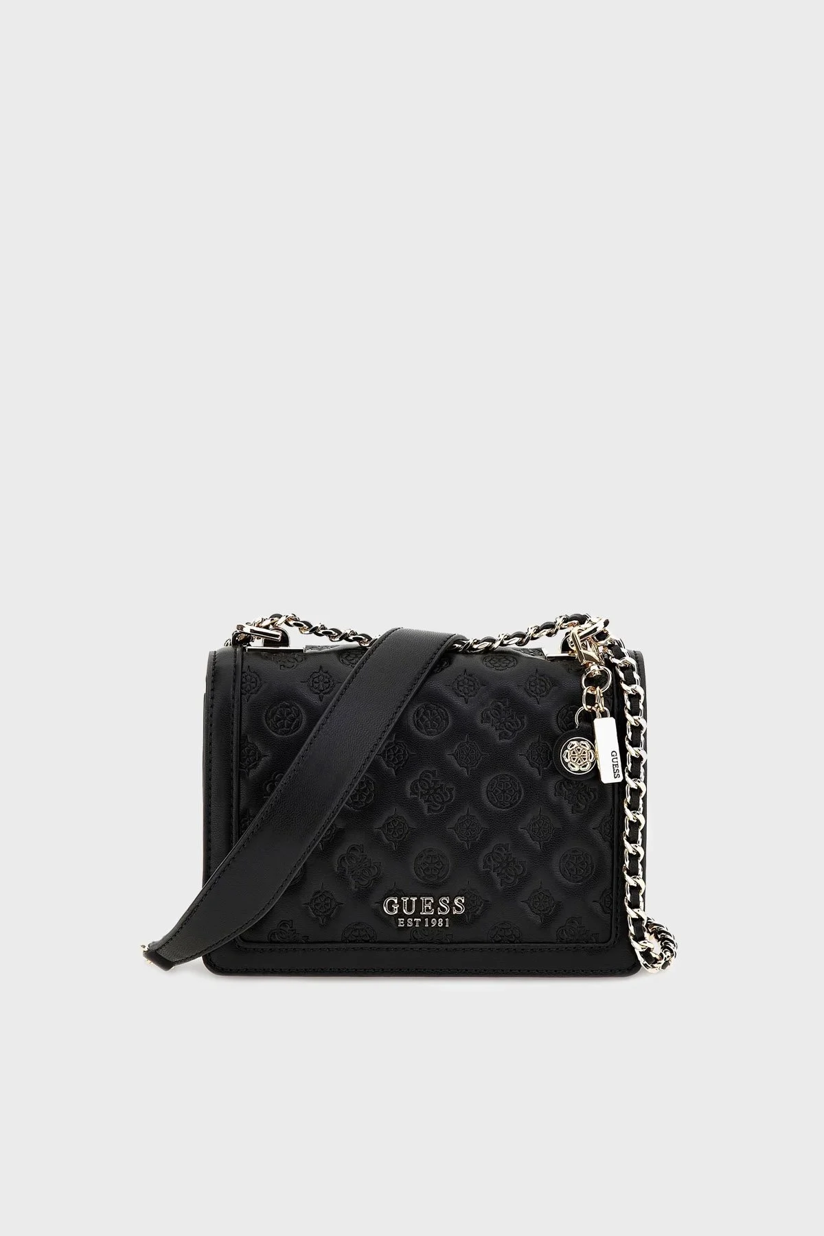 Guess Abey Kabartmalı Logolu Mini Omuz Bayan Çanta HWPD8558190 BLA SİYAH - 1