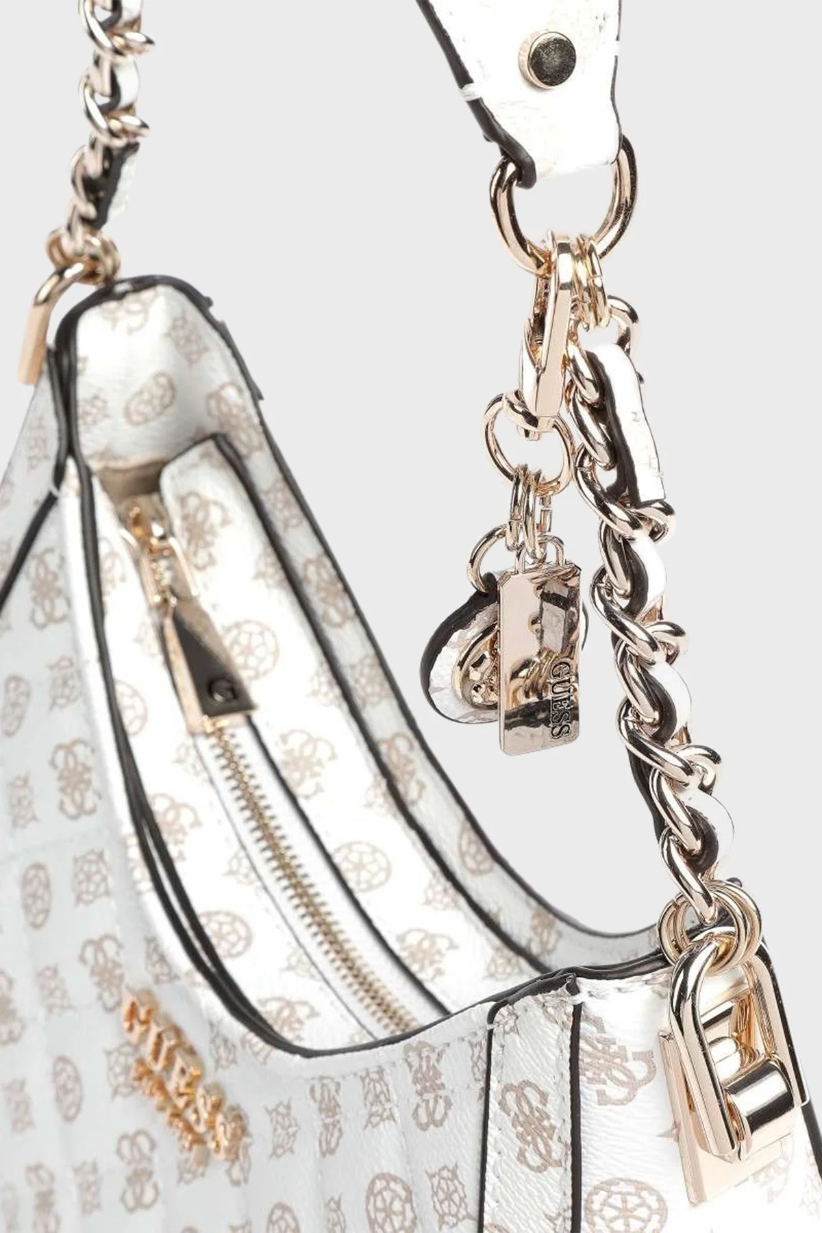 Guess Abey Logolu Zincir Askılı Bayan Çanta HWPG8558010 WLO BEYAZ - 3