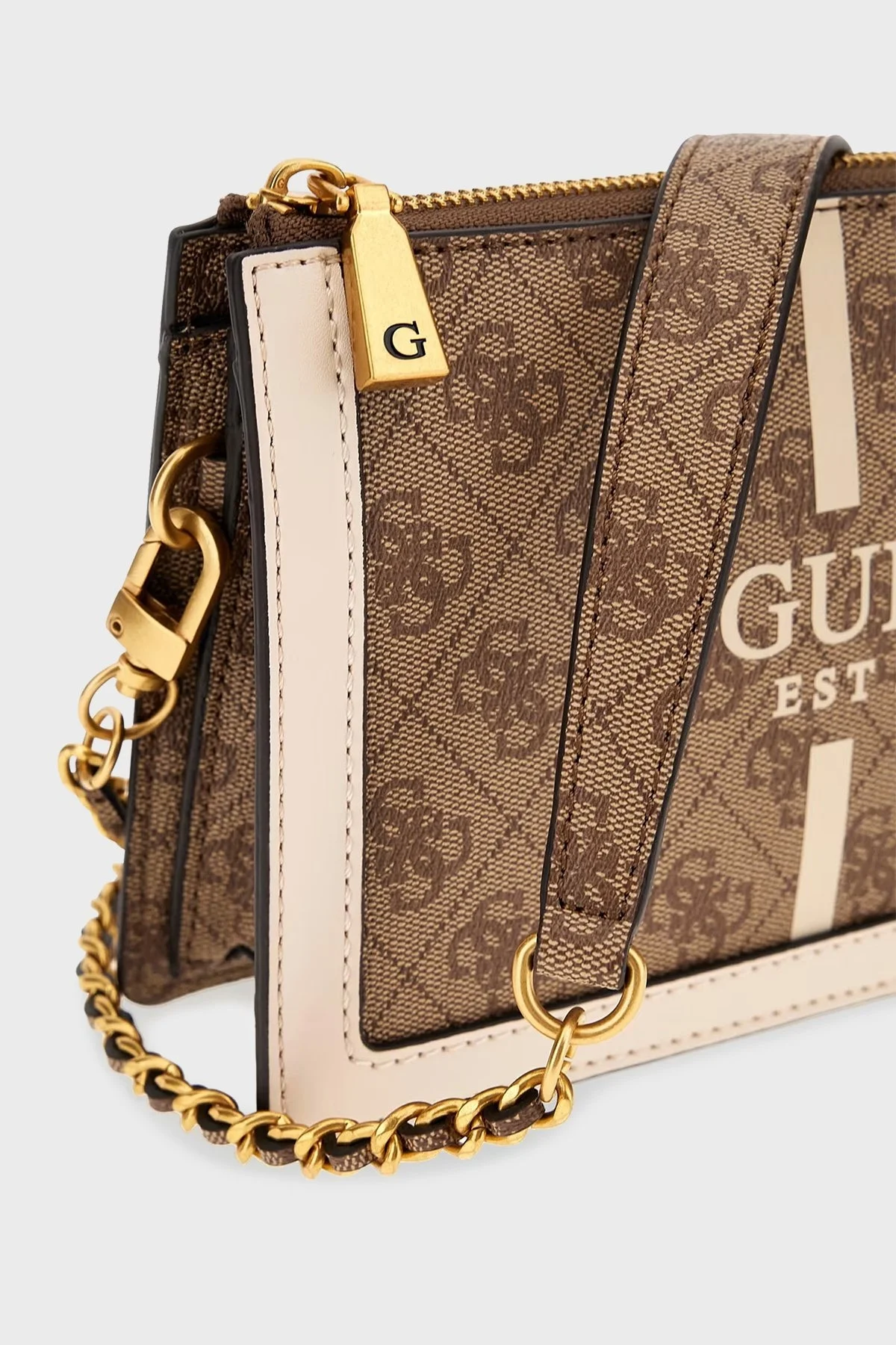 Guess Abey Örgü Detaylı Zincirli Omuz Askılı Bayan Çanta HWSS8558730 LTL KAHVE - 5