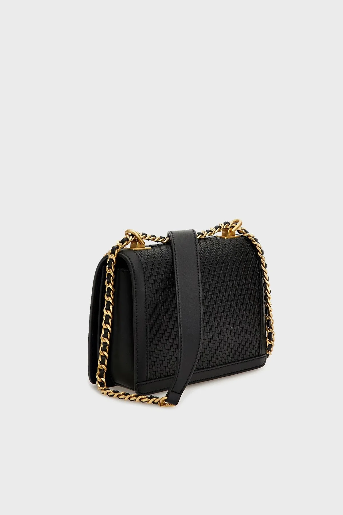 Guess Abey Zincir Detaylı Omuz Askılı Örgü Çapraz Bayan Çanta HWWA8558190 BLA SİYAH - 2