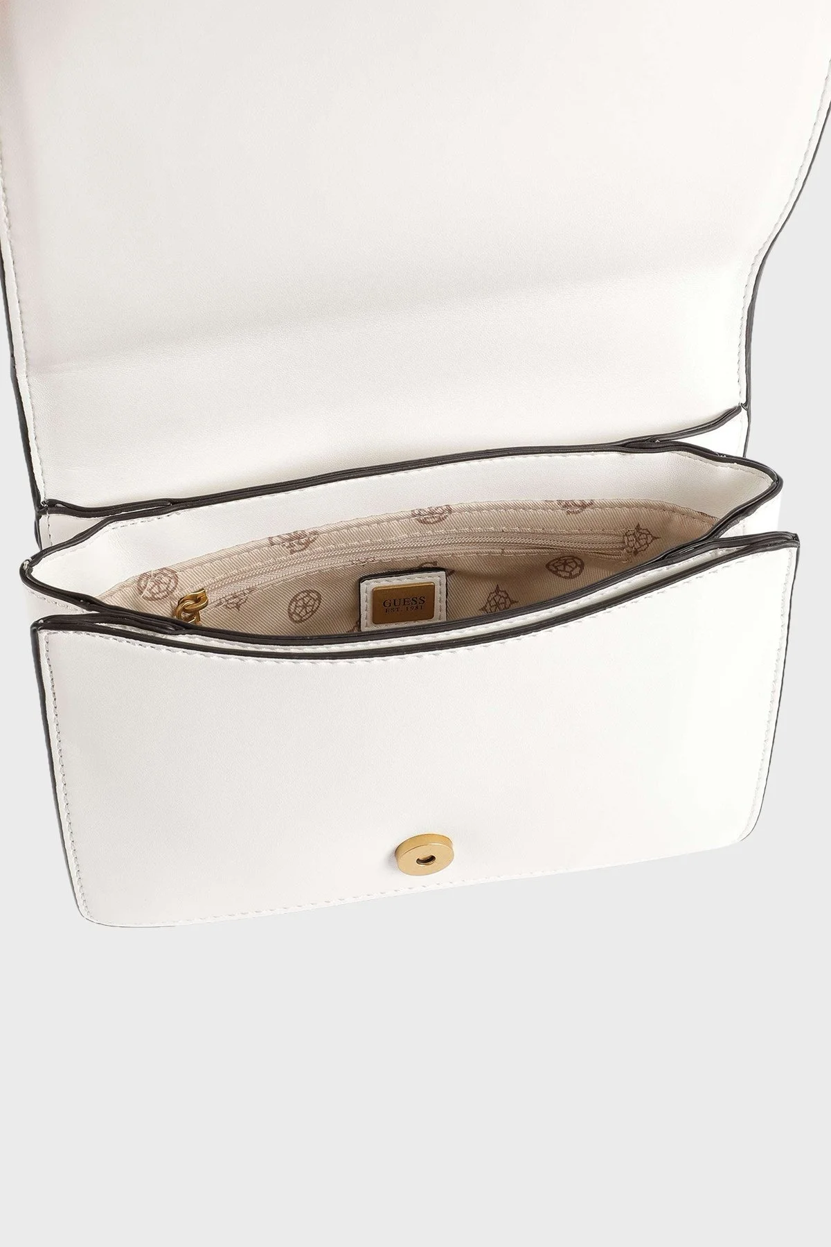 Guess Abey Zincir Detaylı Omuz Askılı Örgü Çapraz Bayan Çanta HWWA8558190 WHI BEYAZ - 4