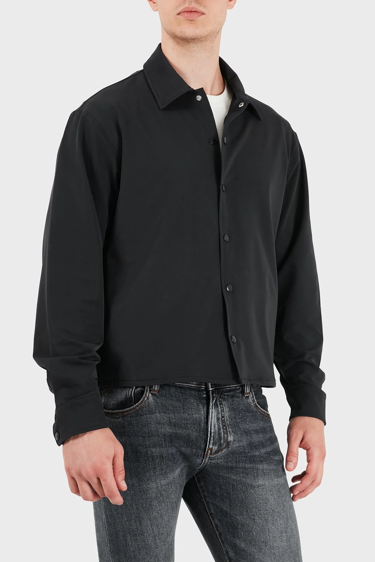 Guess Achille Klasik Yaka Çıtçıt Düğmeli Z6YH02W3475 Erkek Gömlek Z6YH02 W3475 JBLK Siyah - 5