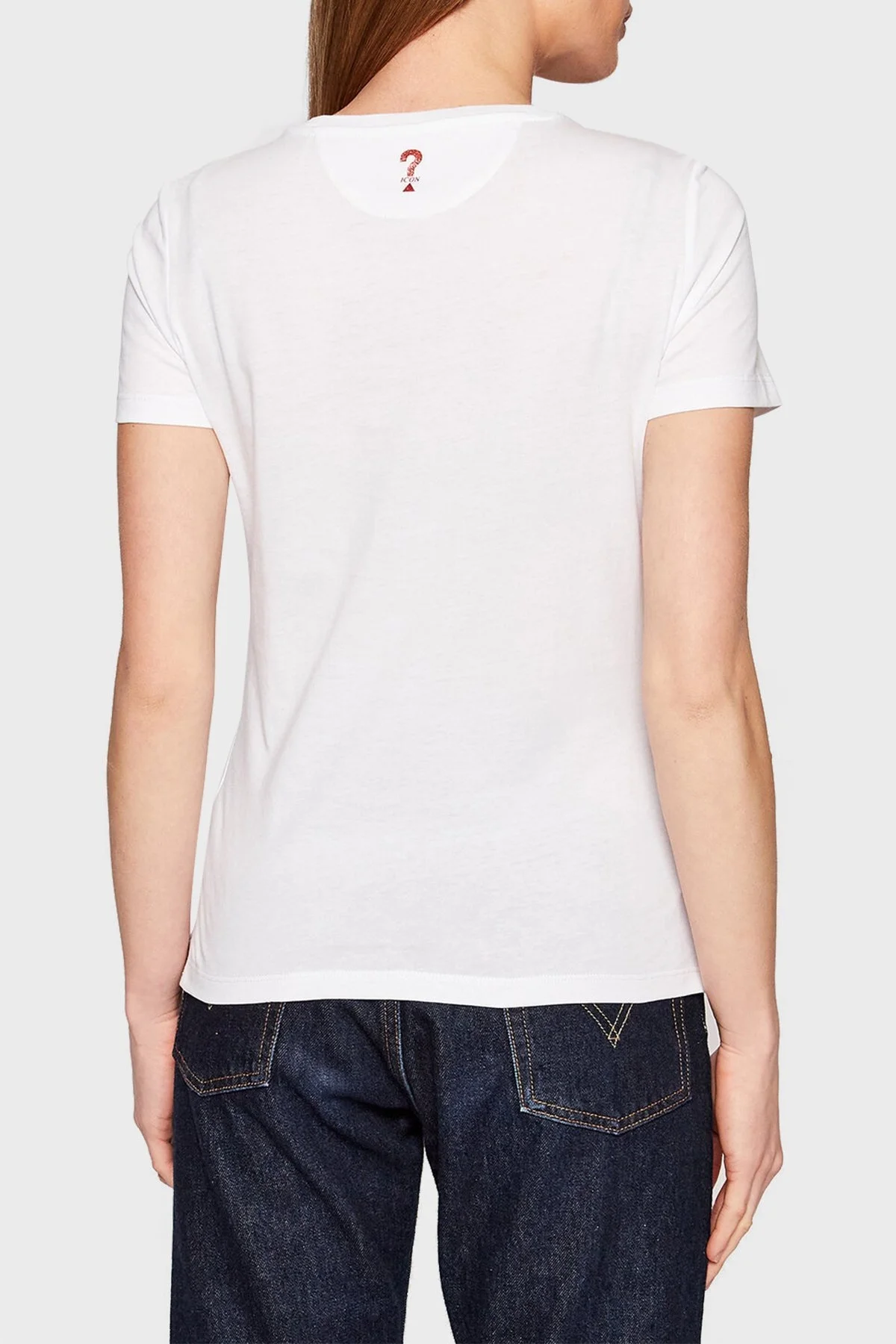 Guess Adelajda Pamuklu Baskılı Regular Fit Bisiklet Yaka Bayan T Shirt W2GI41JA900 G011 BEYAZ - 4