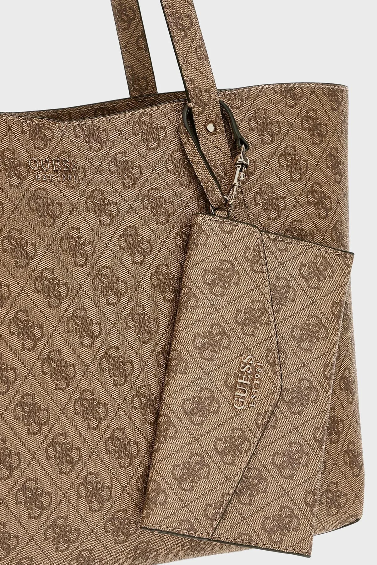 Guess Adrian Logolu Omuz Askılı Tote TWNB2168240 Kadın Çanta TWNB21 68240 LTL Kahve - 4