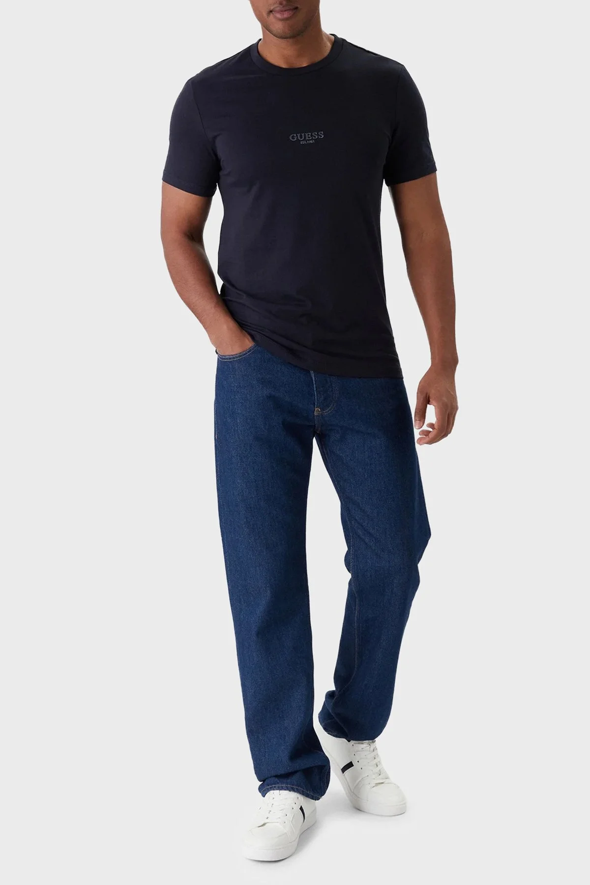 Guess Aidy Pamuklu Slim Fit Bisiklet Yaka M2YI72I3Z14 Erkek T Shirt M2YI72 I3Z14 G7V2 Lacivert - 2