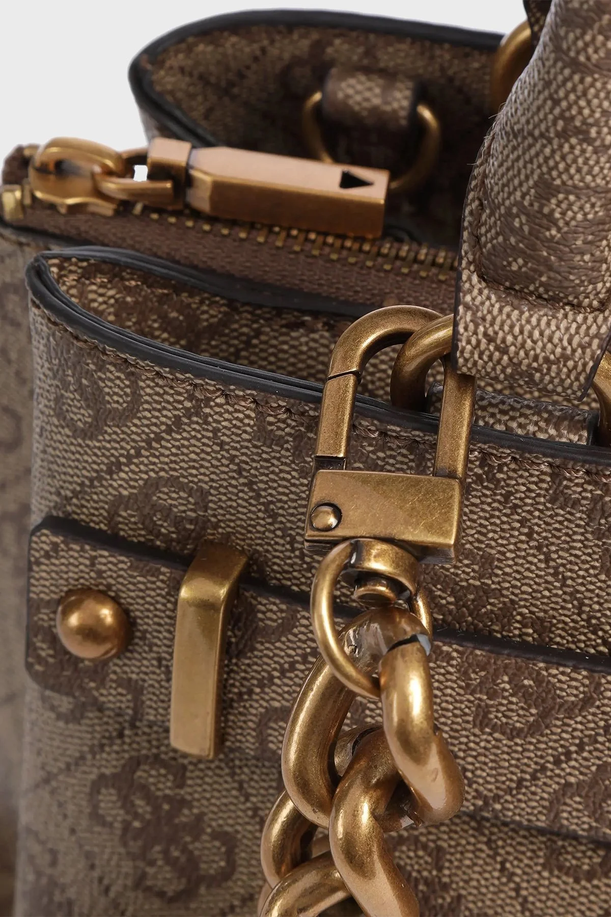 Guess Aieta Logolu Ayarlanabilir Omuz Askılı Bayan Çanta HWSB8781060 LTL KAHVE - 5