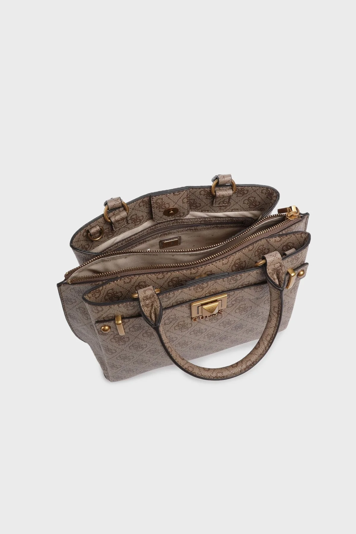 Guess Aieta Logolu Ayarlanabilir Omuz Askılı Bayan Çanta HWSB8781060 LTL KAHVE - 6