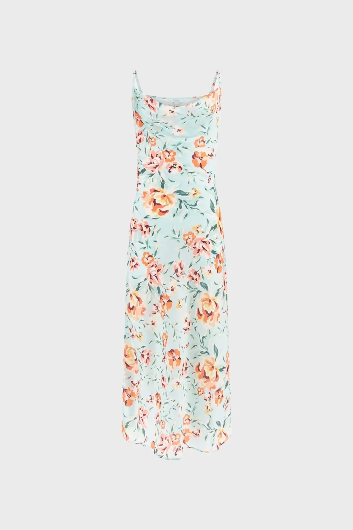 Guess Akilina Slim Fit İp Askılı Uzun Saten W3GK85WD8G2 Bayan Elbise W3GK85 WD8G2 P7NG YEŞİL - 4