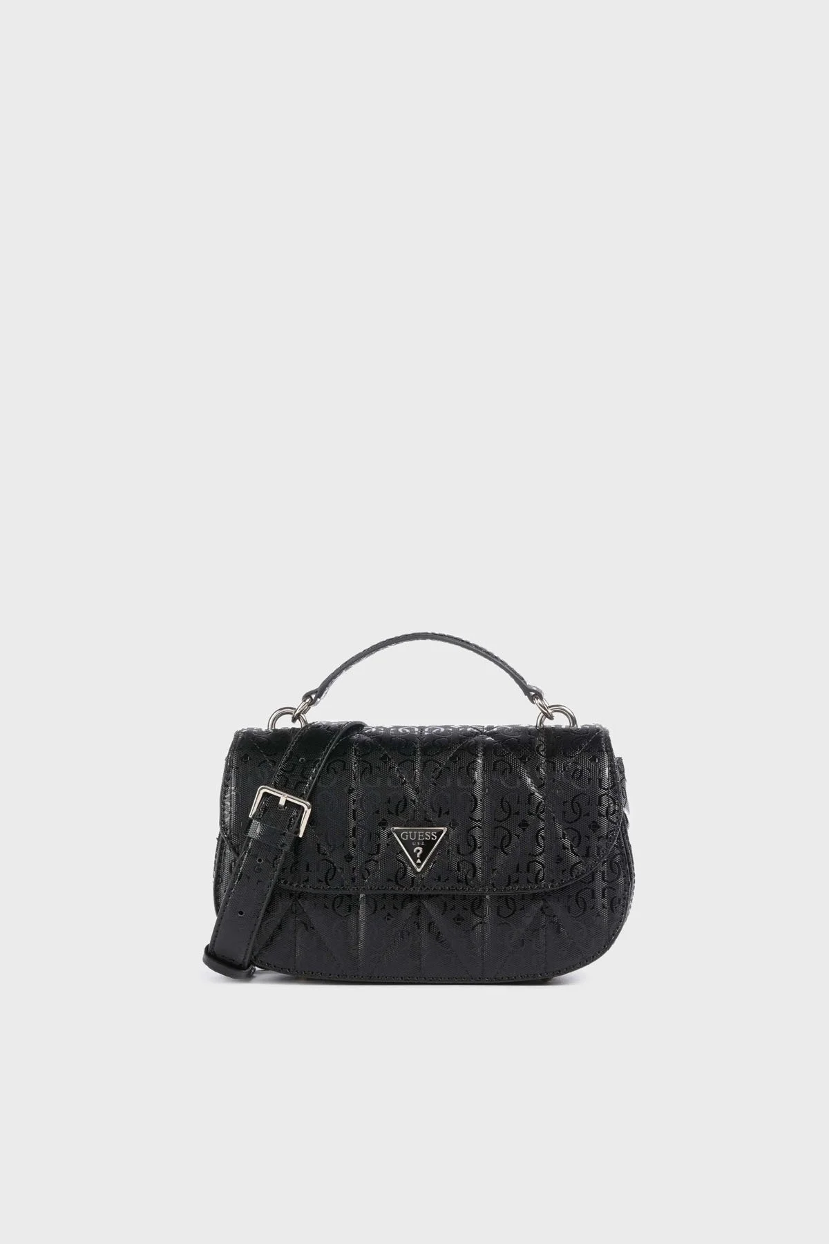 Guess Aldina Jakarlı Logo Baskılı Çıkarılabilir Zincir Askılı HWGG9663200 Bayan Çanta HWGG96 63200 BLA SİYAH - 1