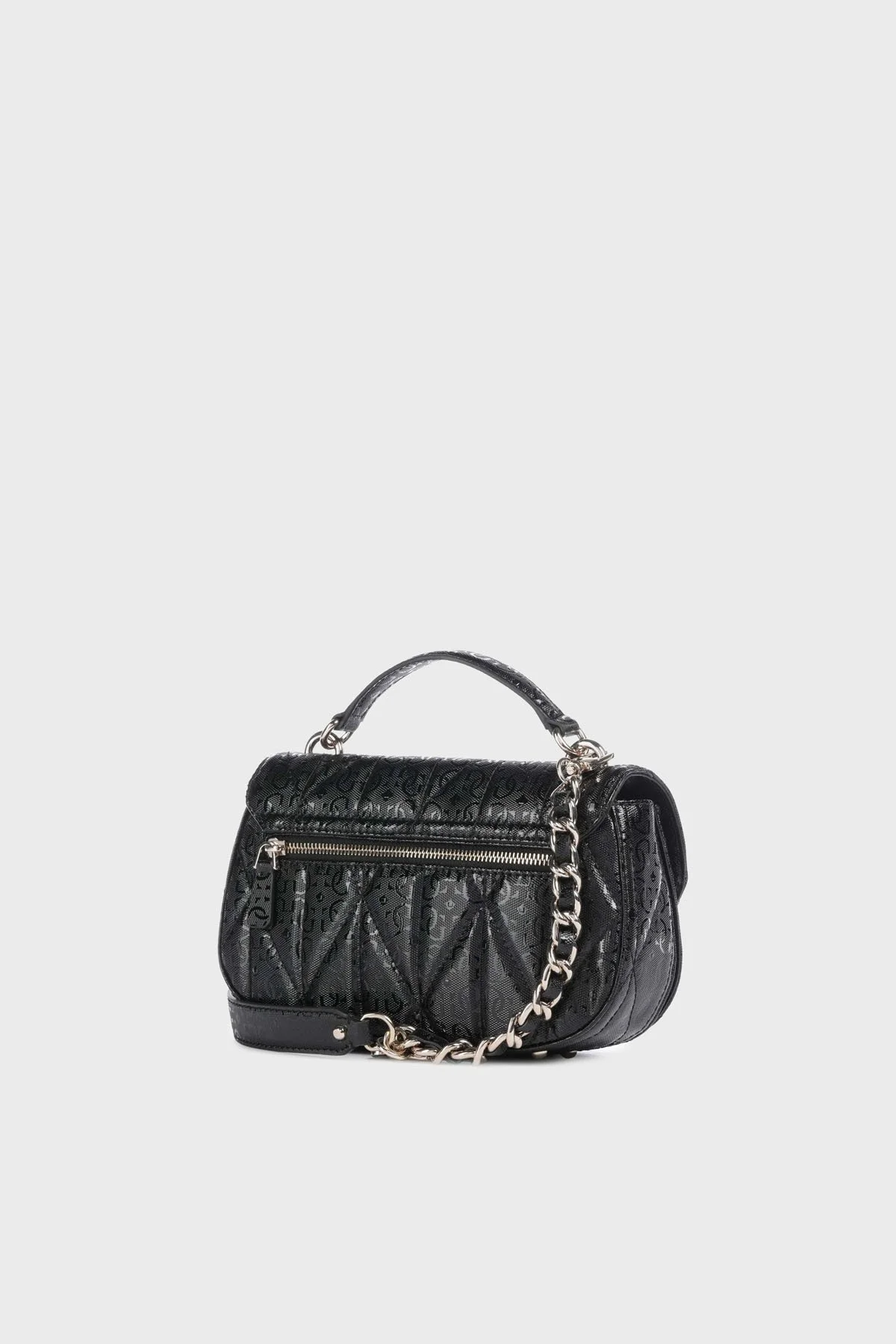 Guess Aldina Jakarlı Logo Baskılı Çıkarılabilir Zincir Askılı HWGG9663200 Bayan Çanta HWGG96 63200 BLA SİYAH - 2