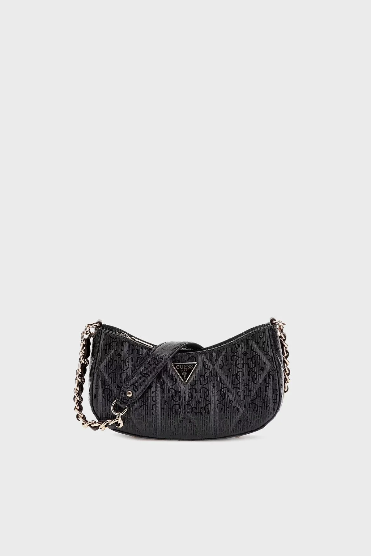 Guess Aldina Jakarlı Logo Baskılı Zincir Askılı HWGG9663170 Bayan Çanta HWGG96 63170 BLA SİYAH - 1